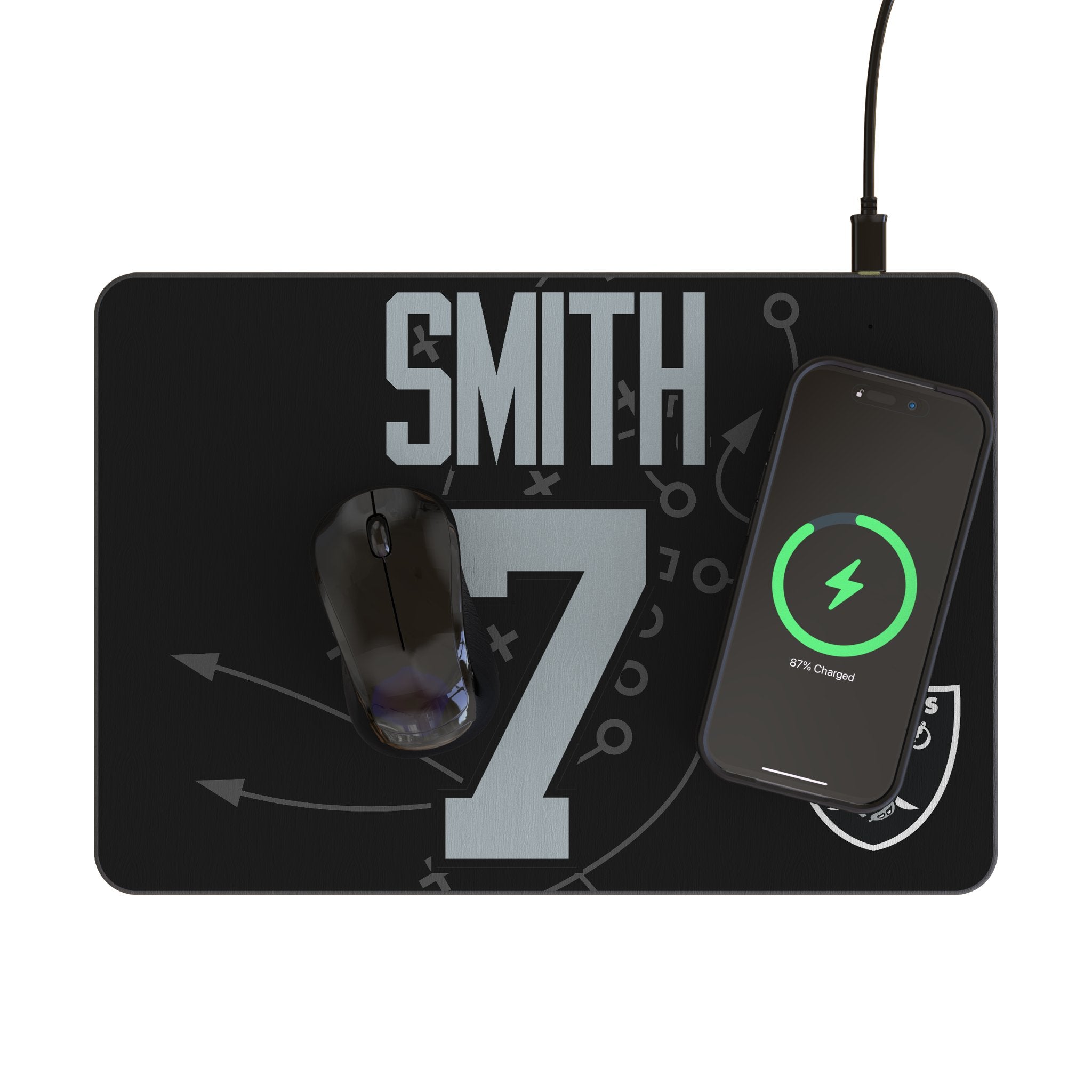 Geno Smith Las Vegas Raiders 7 Game Tactic 15-Watt Wireless Charger and Mouse Pad - Sports Gifts, Sports Memorabilia, Sports Collectibles, Fan Shop