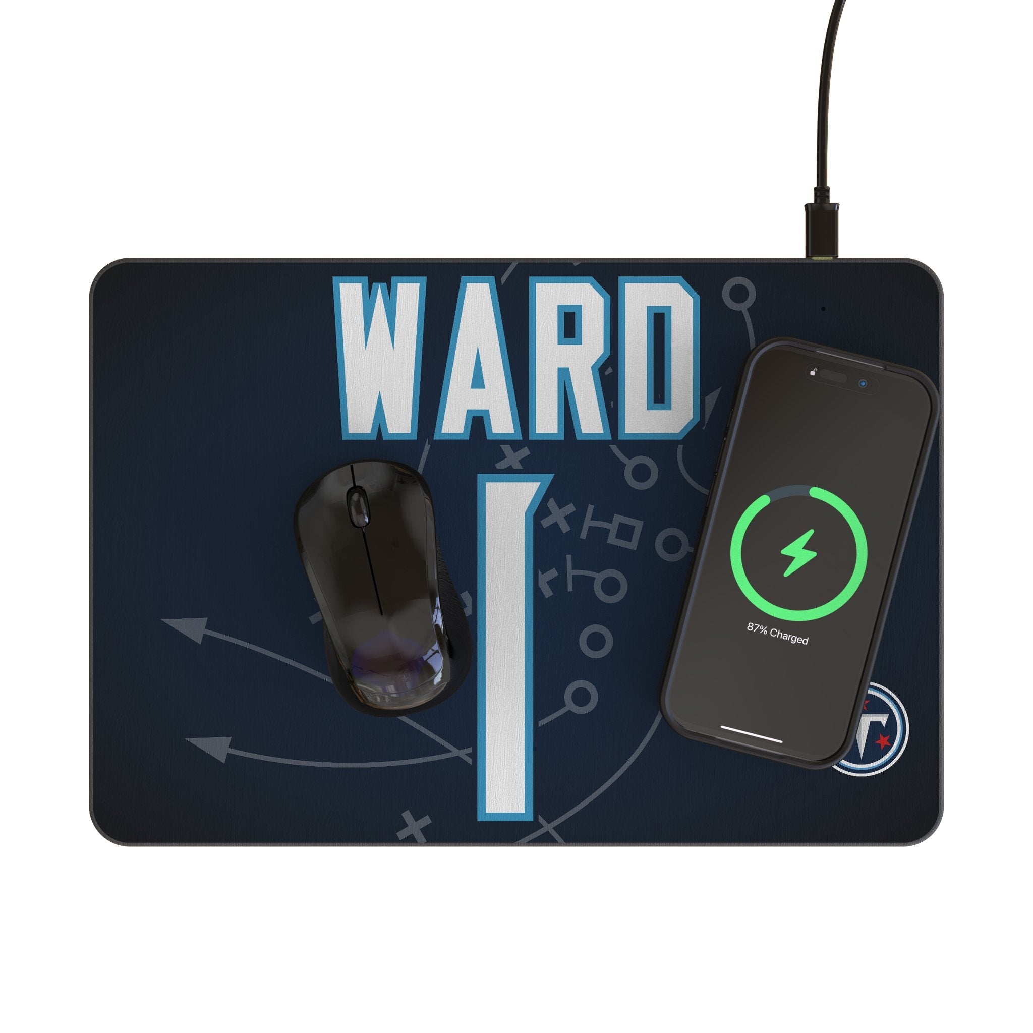 Cameron Ward Tennessee Titans 1 Game Tactic 15-Watt Wireless Charger and Mouse Pad - Sports Gifts, Sports Memorabilia, Sports Collectibles, Fan Shop