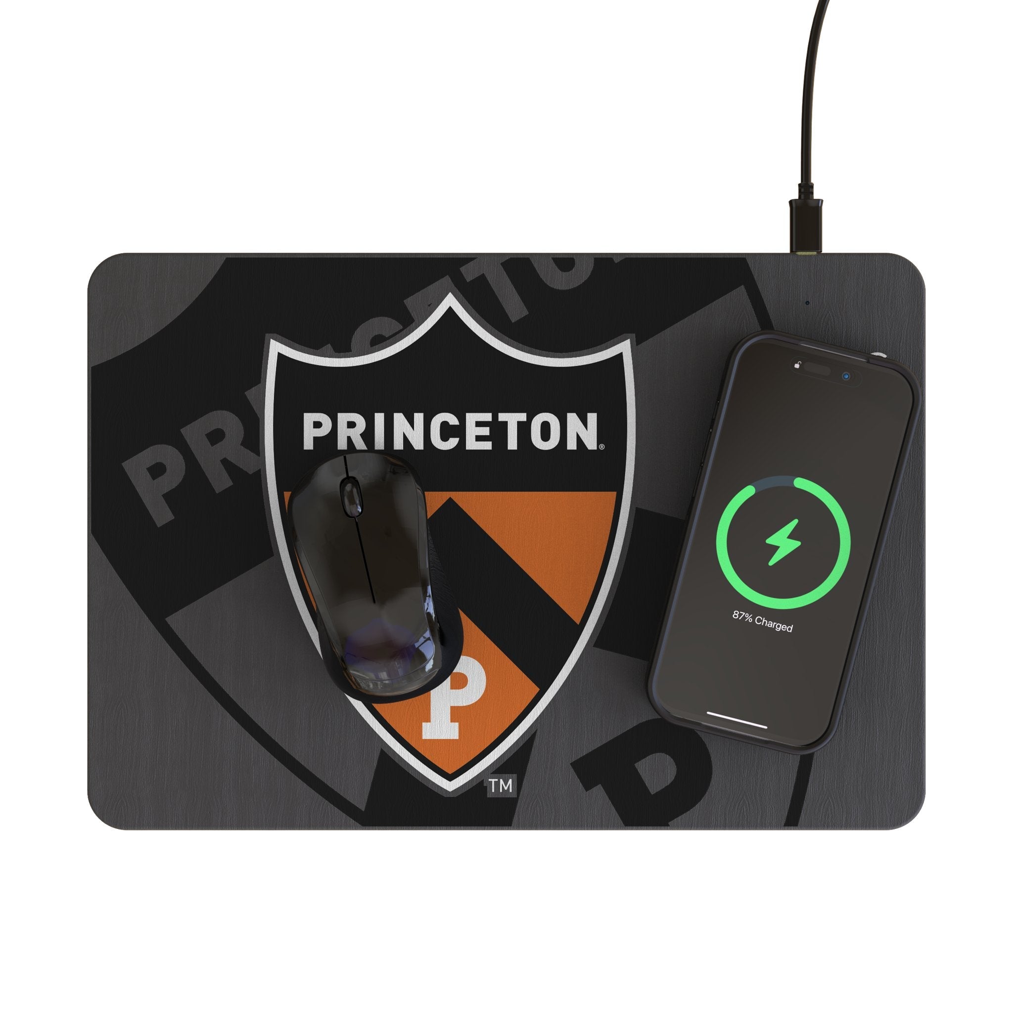 Princeton Tigers Monocolor Tilt 15-Watt Wireless Charger and Mouse Pad - Sports Gifts, Sports Memorabilia, Sports Collectibles, Fan Shop