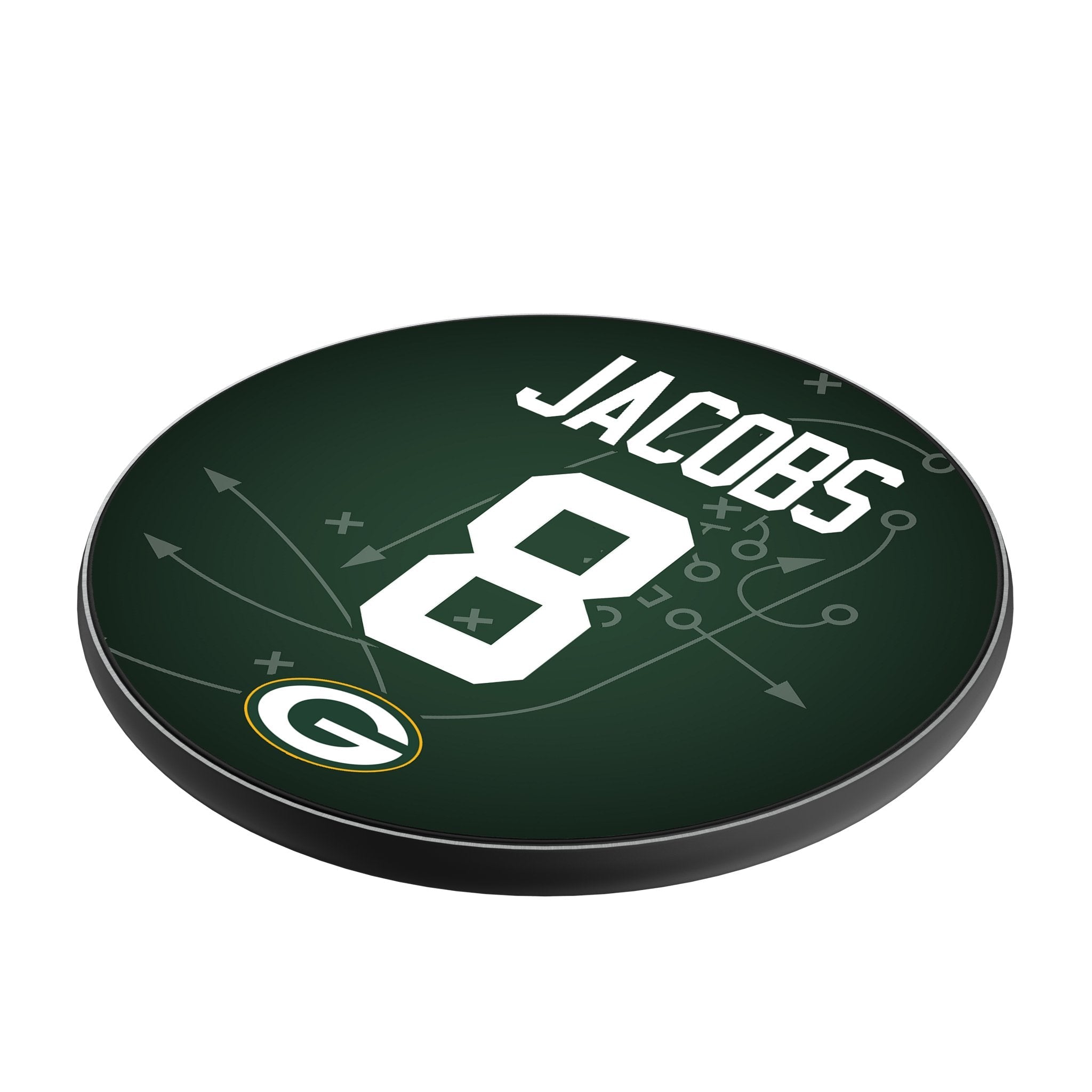 Josh Jacobs Green Bay Packers 8 Ready 15-Watt Wireless Charger - Sports Gifts, Sports Memorabilia, Sports Collectibles, Fan Shop