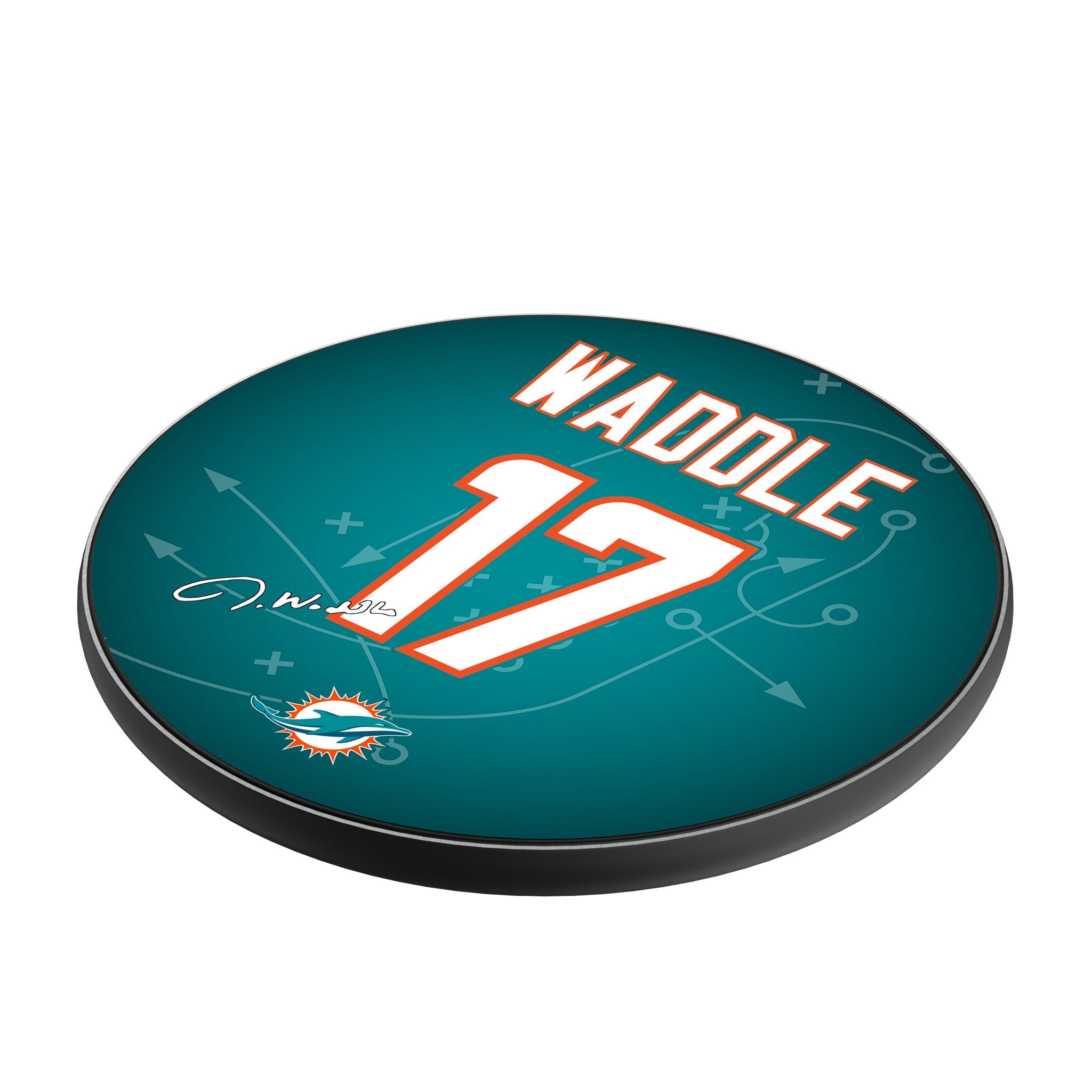 Jaylen Waddle Miami Dolphins 17 Ready 15-Watt Wireless Charger - Sports Gifts, Sports Memorabilia, Sports Collectibles, Fan Shop