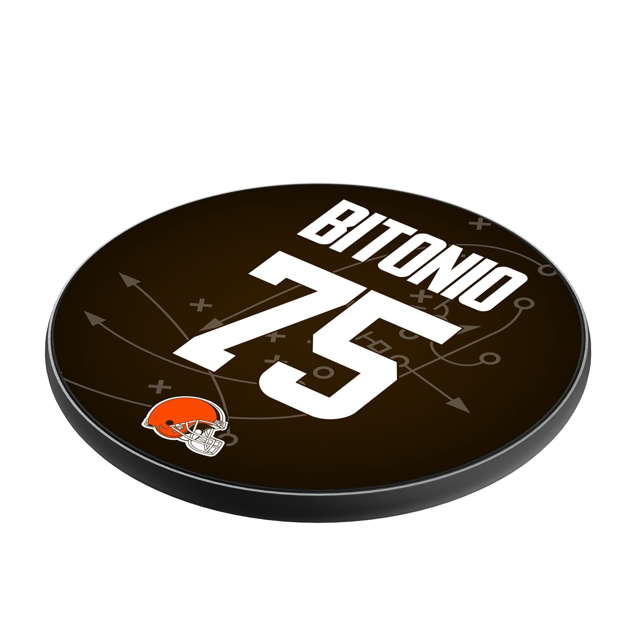 Joel Bitonio Cleveland Browns 75 Ready 15-Watt Wireless Charger - Sports Gifts, Sports Memorabilia, Sports Collectibles, Fan Shop
