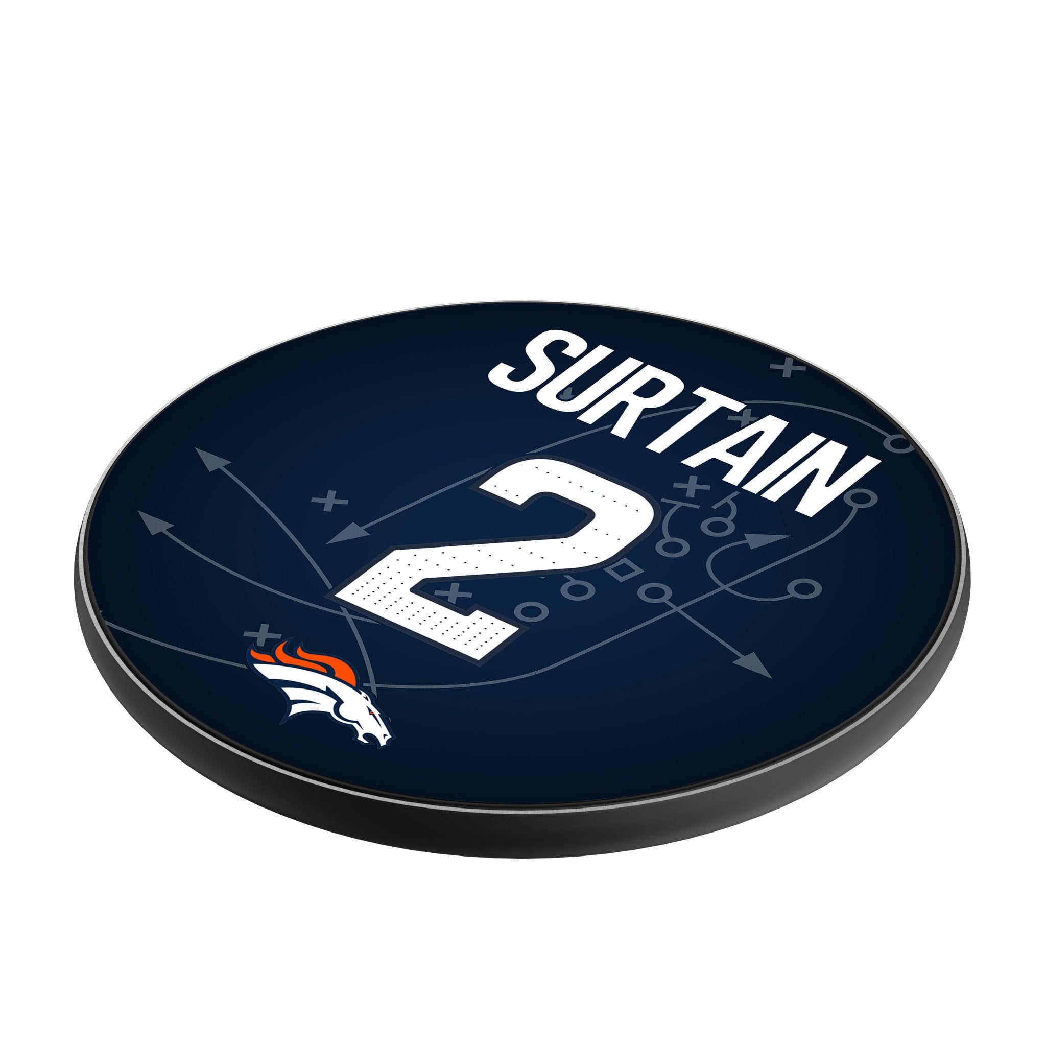 Pat Surtain II Denver Broncos 2 Game Tactic 15-Watt Wireless Charger - Sports Gifts, Sports Memorabilia, Sports Collectibles, Fan Shop