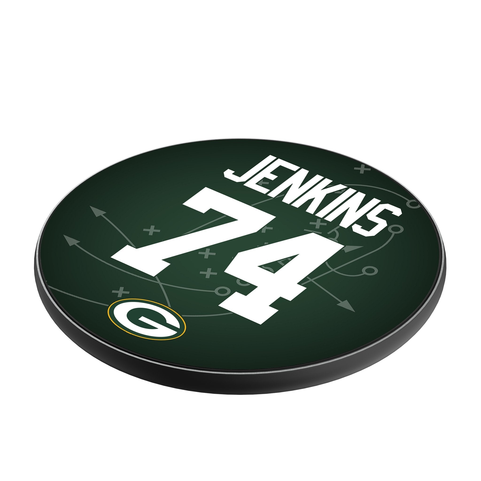 Elgton Jenkins Green Bay Packers 74 Ready 15-Watt Wireless Charger - Sports Gifts, Sports Memorabilia, Sports Collectibles, Fan Shop
