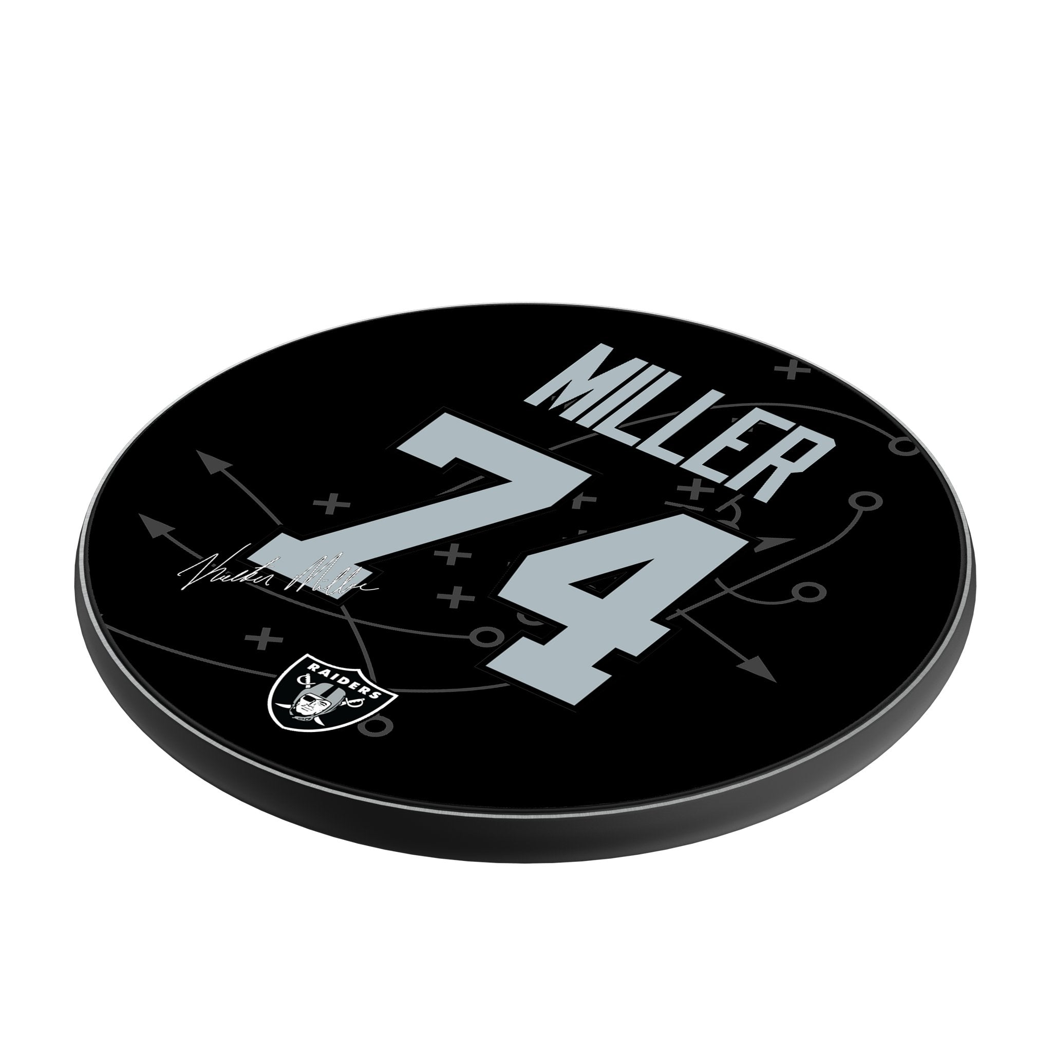 Kolton Miller Las Vegas Raiders 74 Ready 15-Watt Wireless Charger - Sports Gifts, Sports Memorabilia, Sports Collectibles, Fan Shop