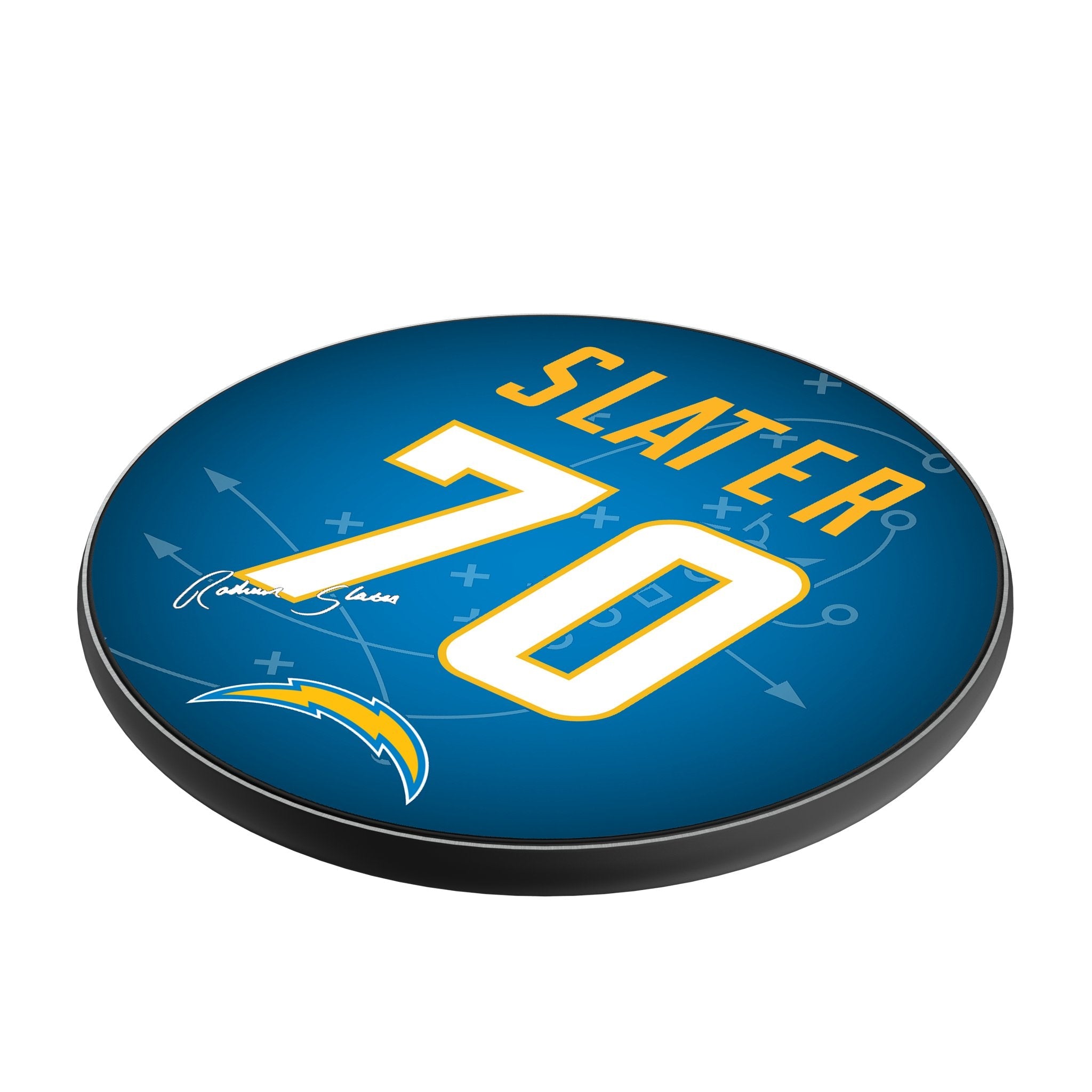 RaShawn Slater Los Angeles Chargers 70 Ready 15-Watt Wireless Charger - Sports Gifts, Sports Memorabilia, Sports Collectibles, Fan Shop