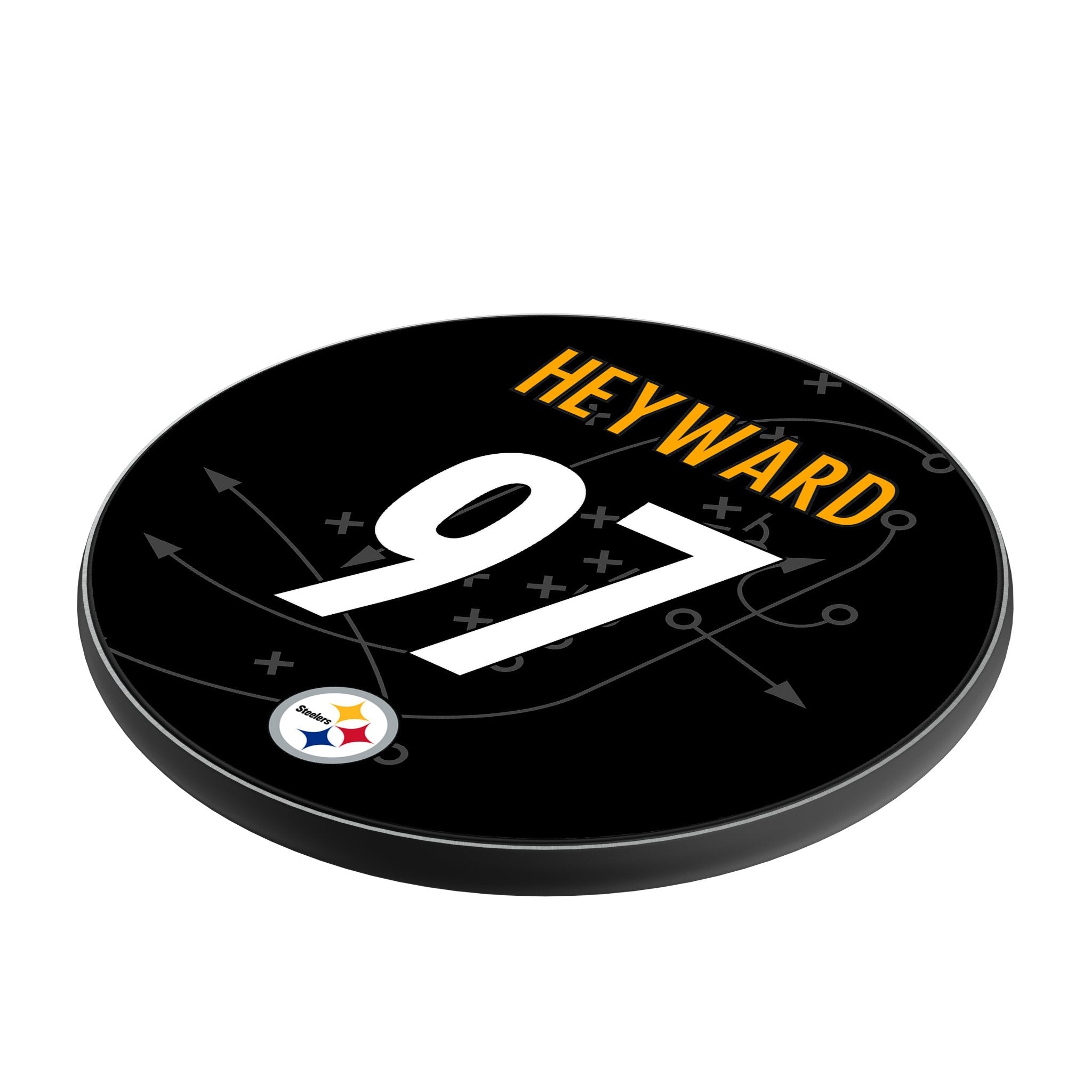Cameron Heyward Pittsburgh Steelers 97 Ready 15-Watt Wireless Charger - Sports Gifts, Sports Memorabilia, Sports Collectibles, Fan Shop