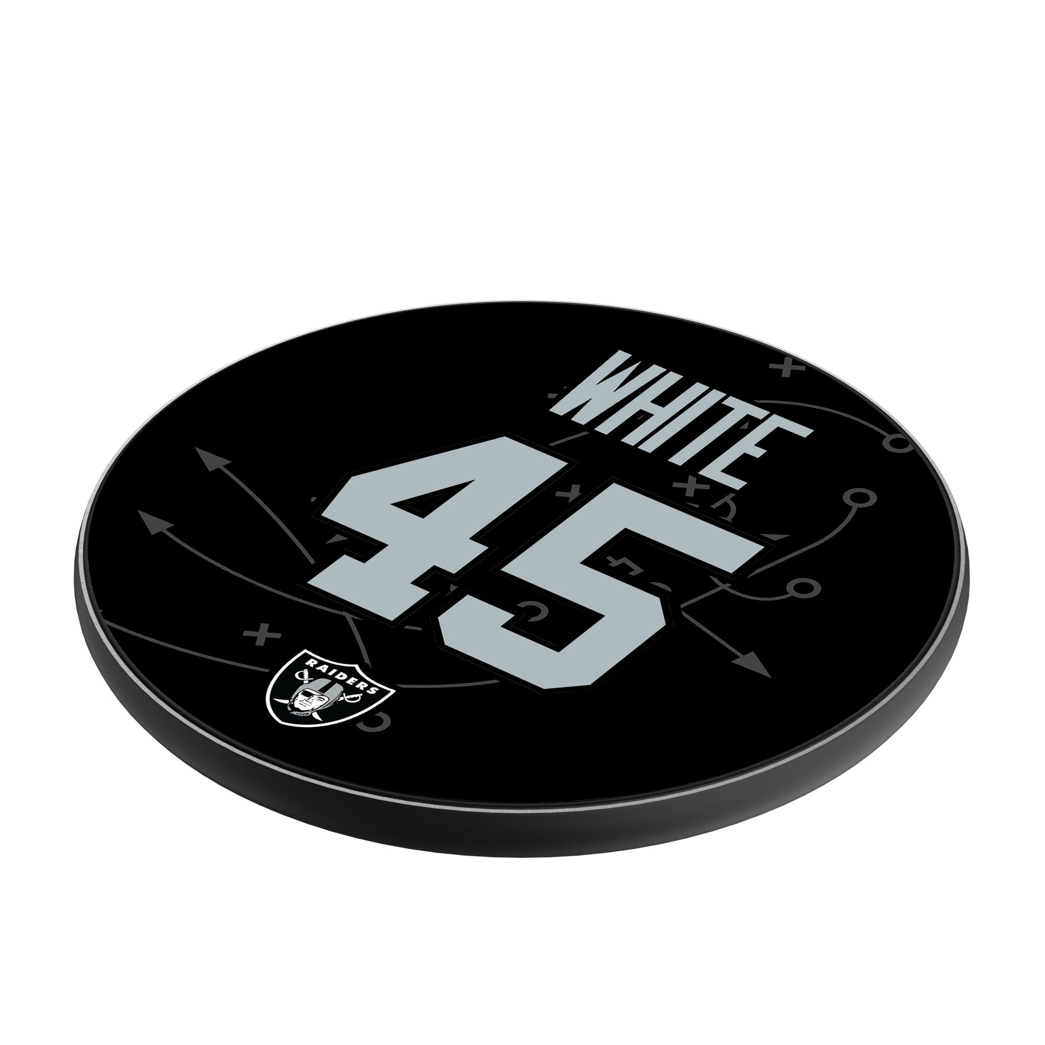 Devin White Las Vegas Raiders 45 Game Tactic 15-Watt Wireless Charger - Sports Gifts, Sports Memorabilia, Sports Collectibles, Fan Shop
