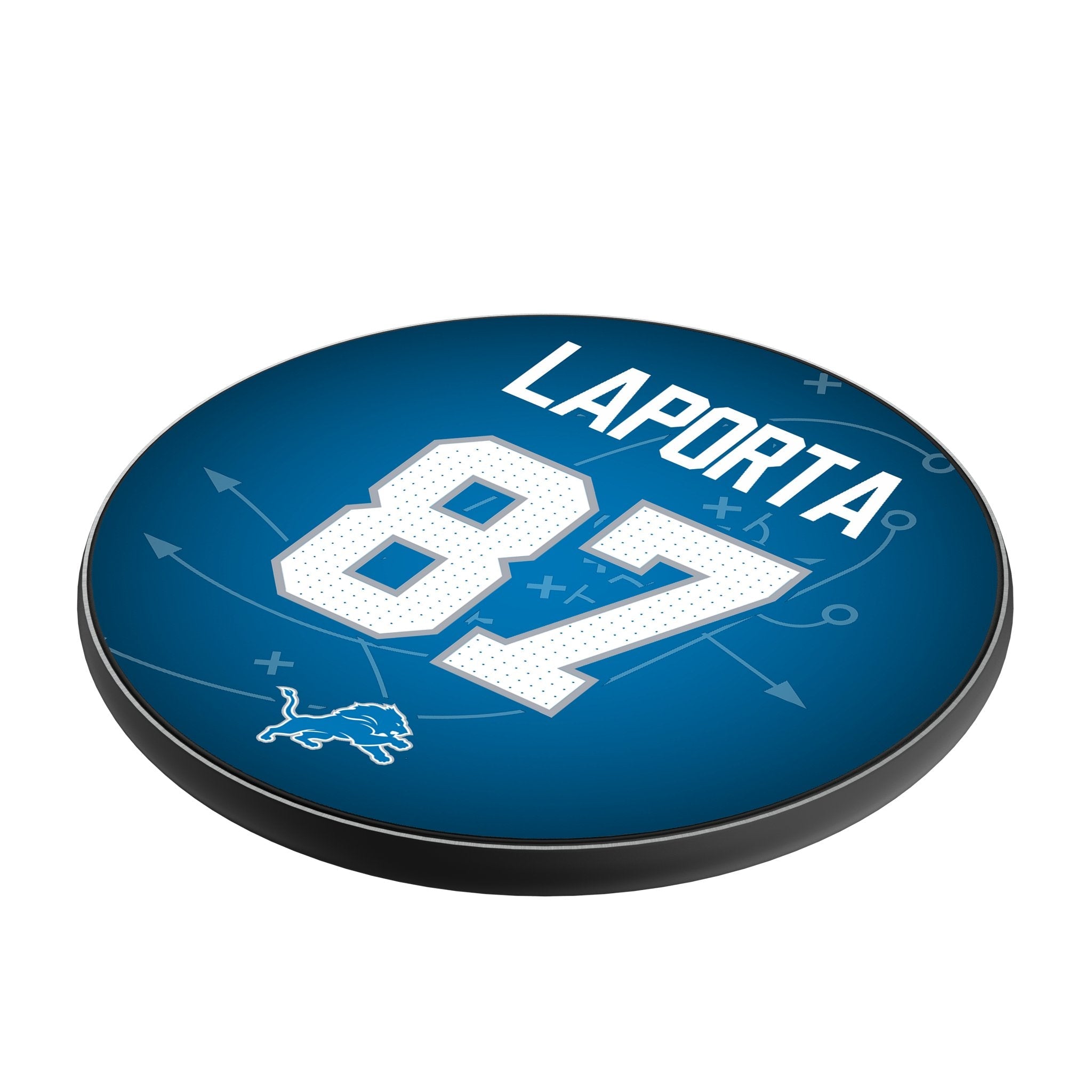 Sam LaPorta Detroit Lions 87 Ready 15-Watt Wireless Charger - Sports Gifts, Sports Memorabilia, Sports Collectibles, Fan Shop