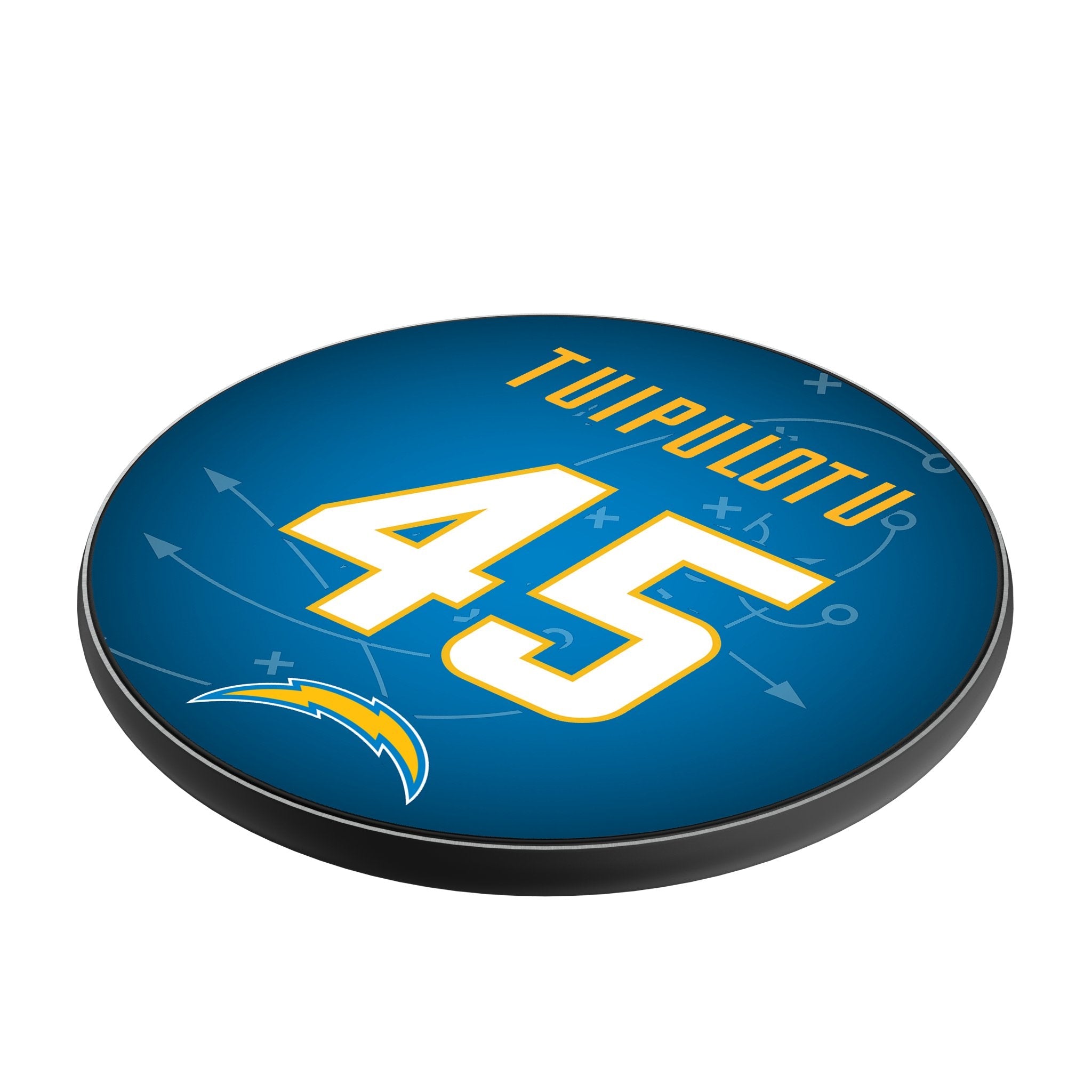 Tuli Tuipulotu Los Angeles Chargers 45 Ready 15-Watt Wireless Charger - Sports Gifts, Sports Memorabilia, Sports Collectibles, Fan Shop