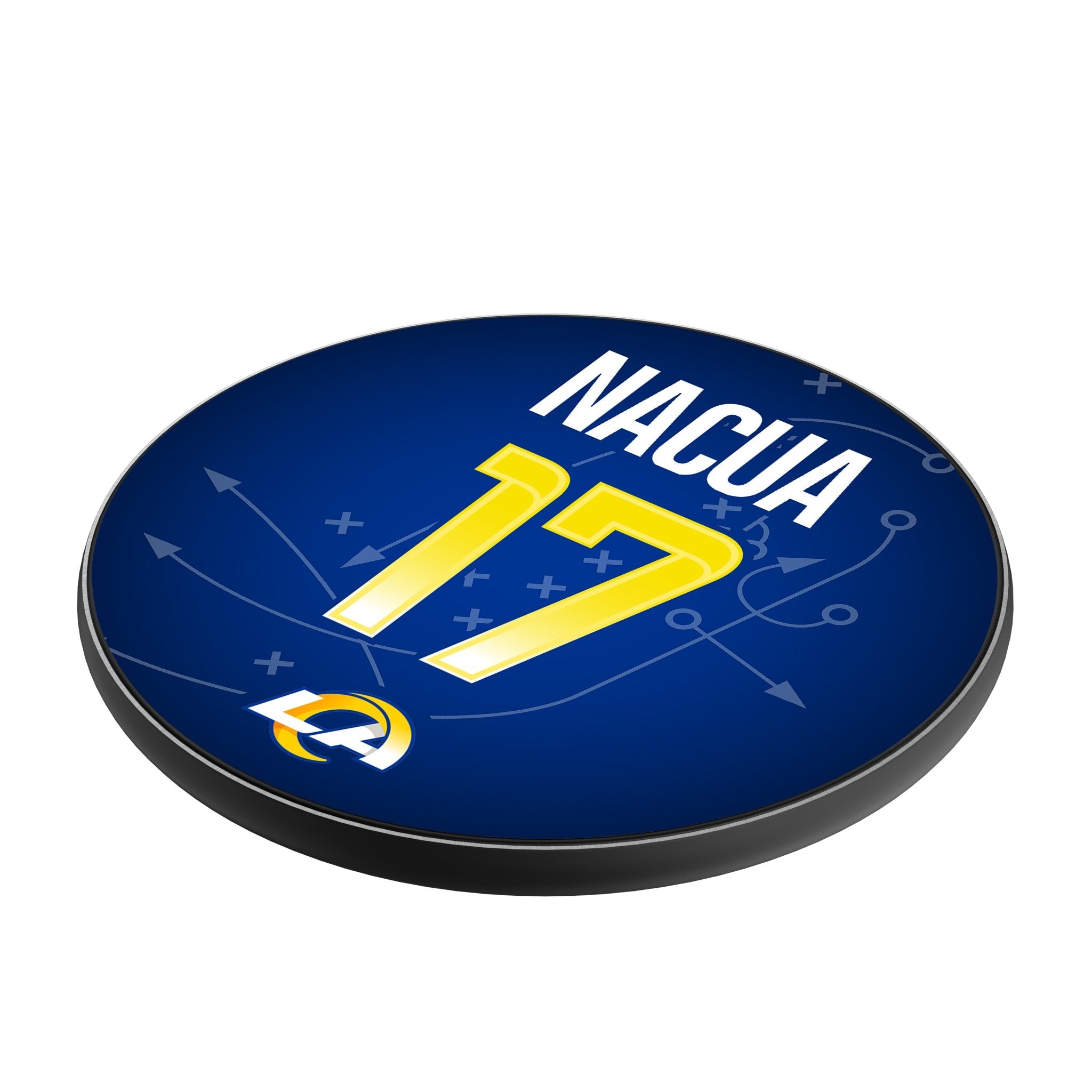 Puka Nacua Los Angeles Rams 17 Game Tactic 15-Watt Wireless Charger - Sports Gifts, Sports Memorabilia, Sports Collectibles, Fan Shop
