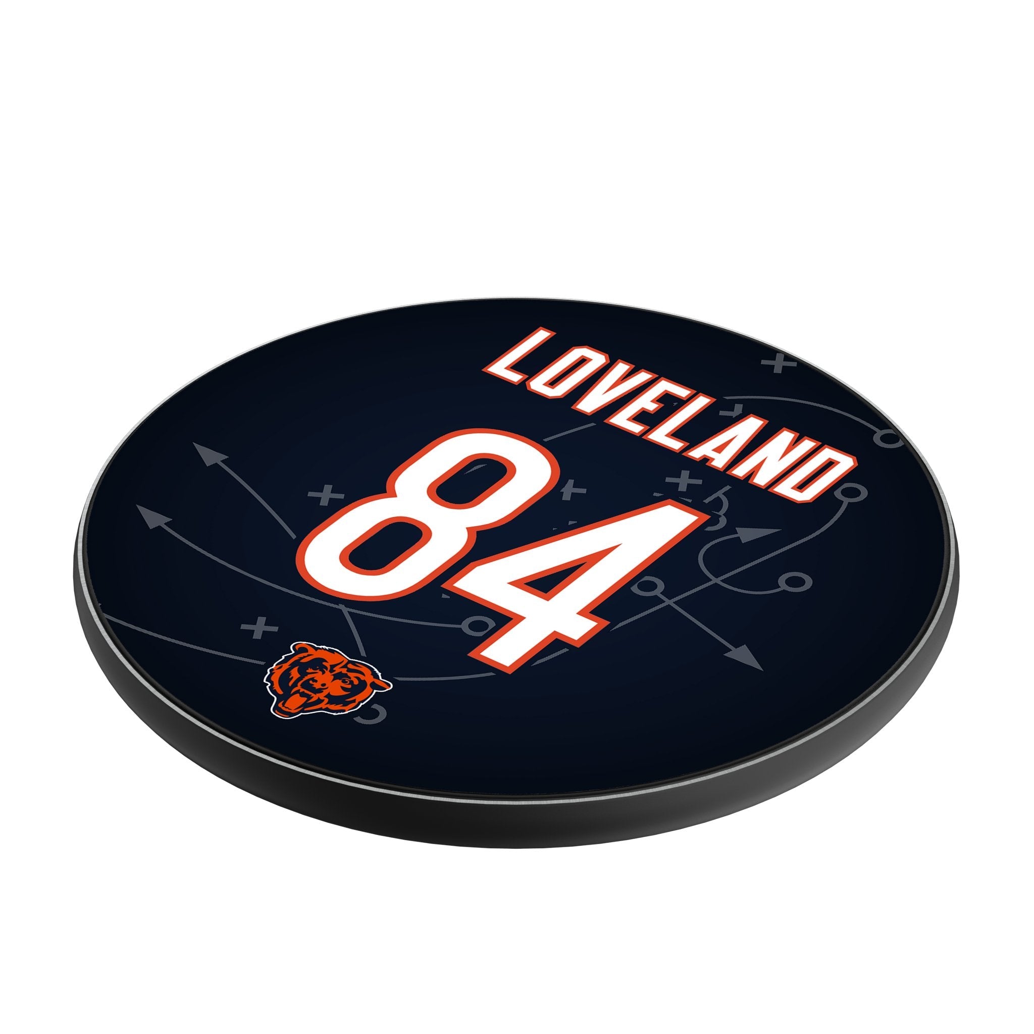 Colston Loveland Chicago Bears 84 Game Tactic 15-Watt Wireless Charger - Sports Gifts, Sports Memorabilia, Sports Collectibles, Fan Shop
