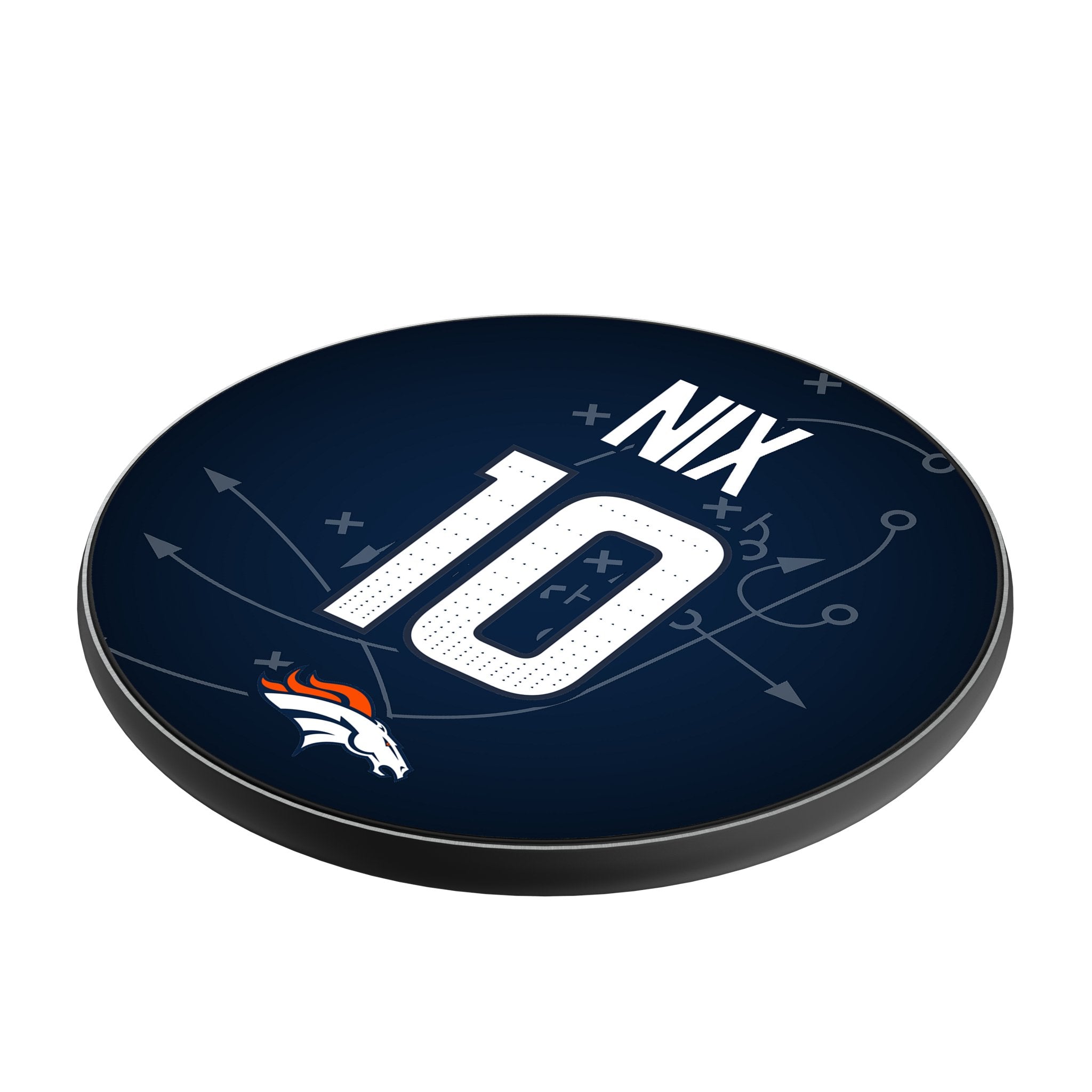 Bo Nix Denver Broncos 10 Game Tactic 15-Watt Wireless Charger - Sports Gifts, Sports Memorabilia, Sports Collectibles, Fan Shop