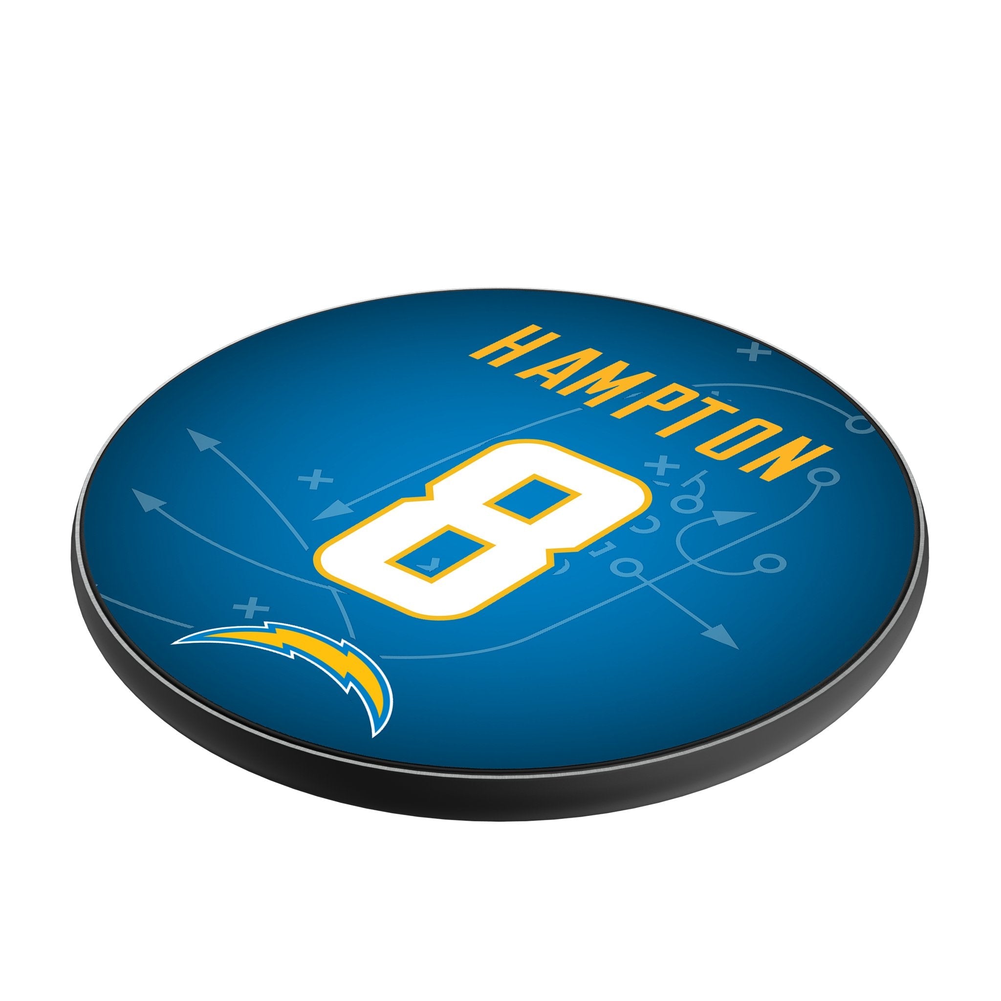 Omarion Hampton Los Angeles Chargers 8 Game Tactic 15-Watt Wireless Charger - Sports Gifts, Sports Memorabilia, Sports Collectibles, Fan Shop