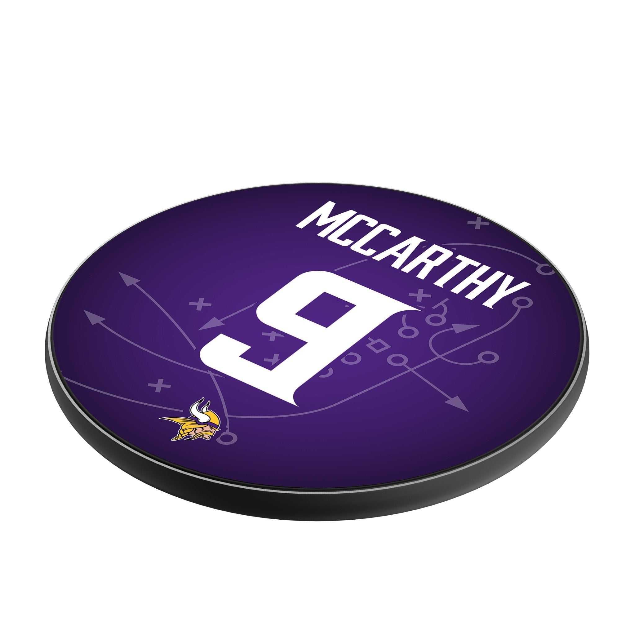 J.J. McCarthy Minnesota Vikings 9 Game Tactic 15-Watt Wireless Charger - Sports Gifts, Sports Memorabilia, Sports Collectibles, Fan Shop