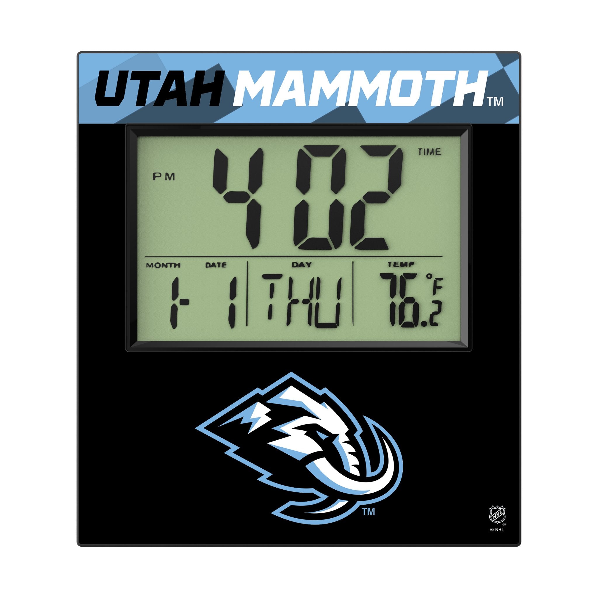 Utah Mammoth Color Block Wall Clock - Sports Gifts, Sports Memorabilia, Sports Collectibles, Fan Shop