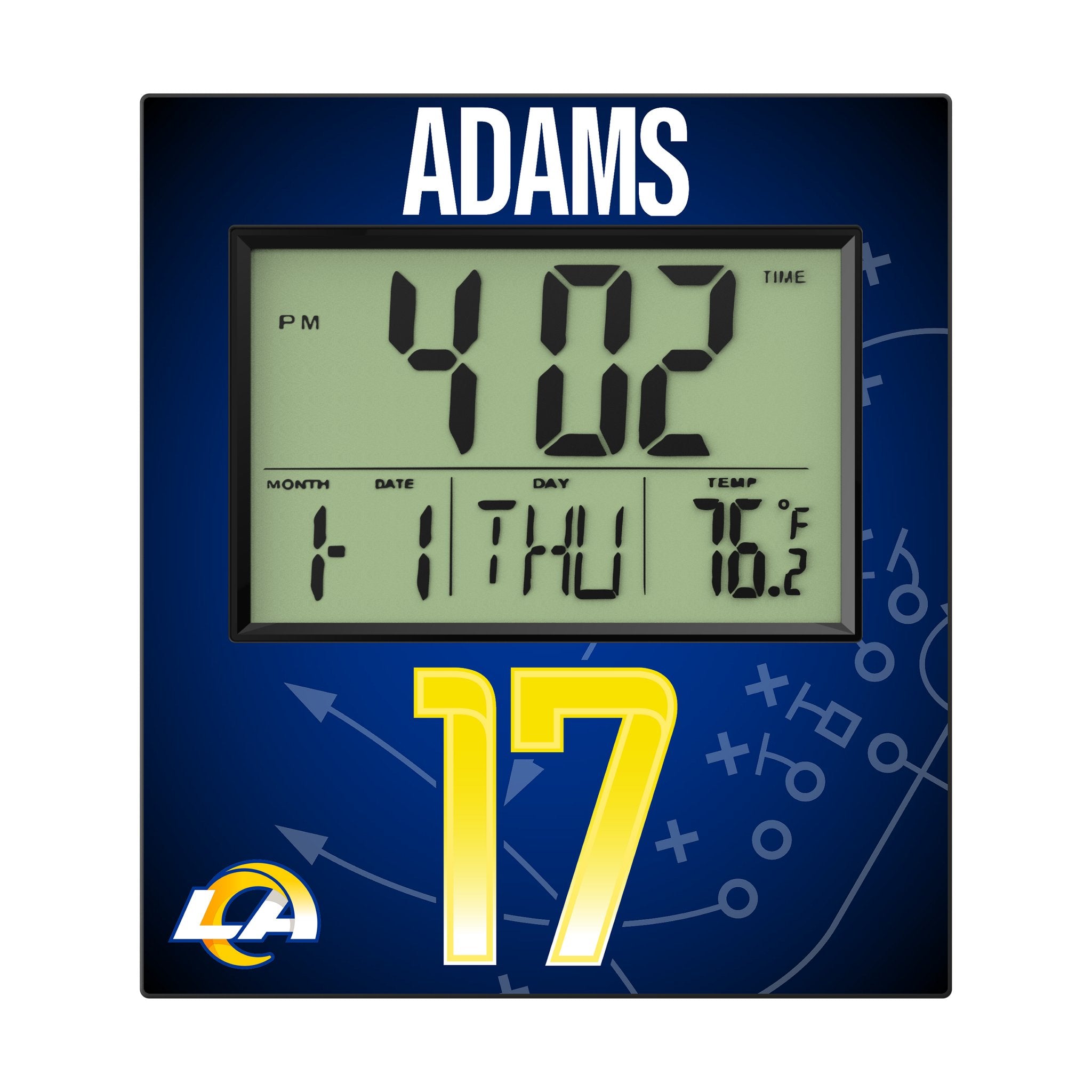 Davante Adams Los Angeles Rams 17 Game Tactic Wall Clock - Sports Gifts, Sports Memorabilia, Sports Collectibles, Fan Shop
