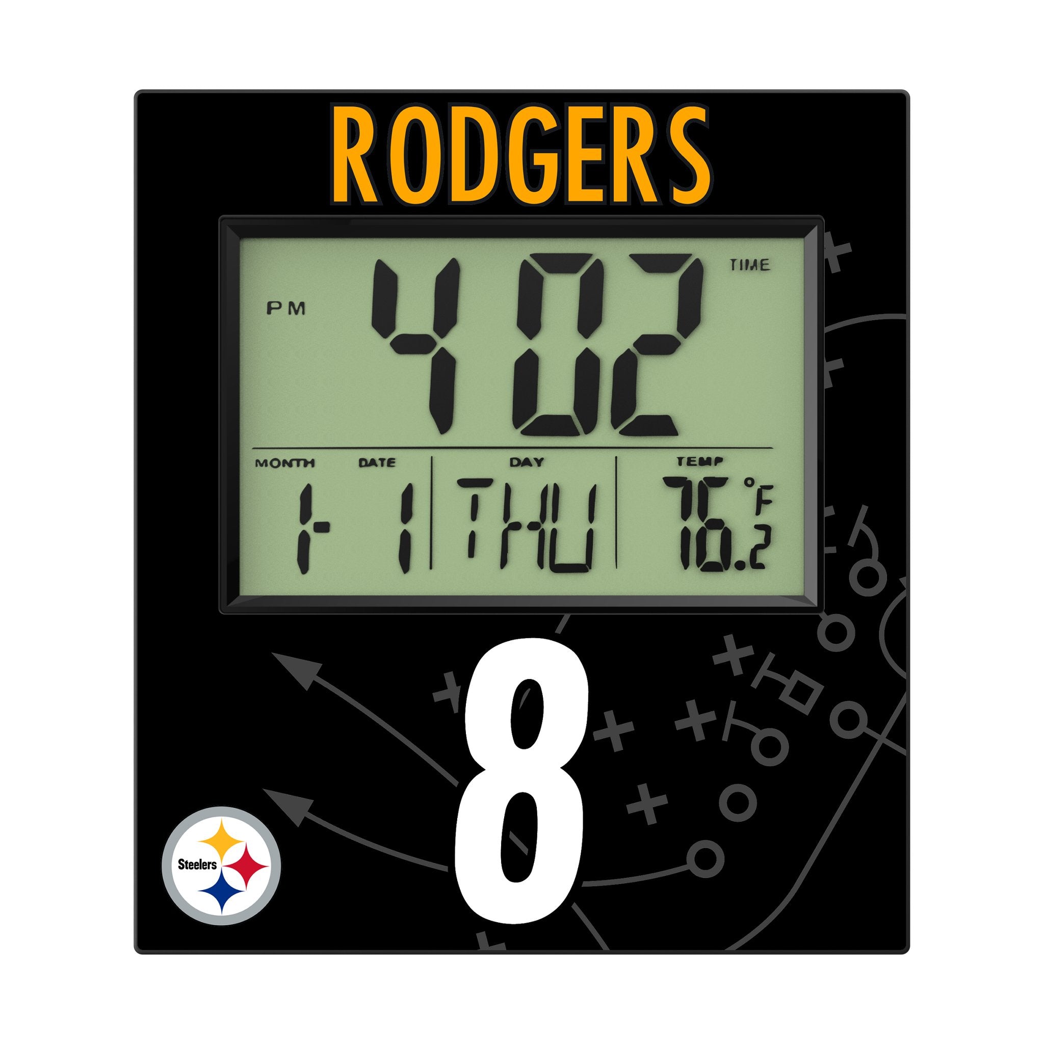 Aaron Rodgers Pittsburgh Steelers 8 Game Tactic Wall Clock - Sports Gifts, Sports Memorabilia, Sports Collectibles, Fan Shop