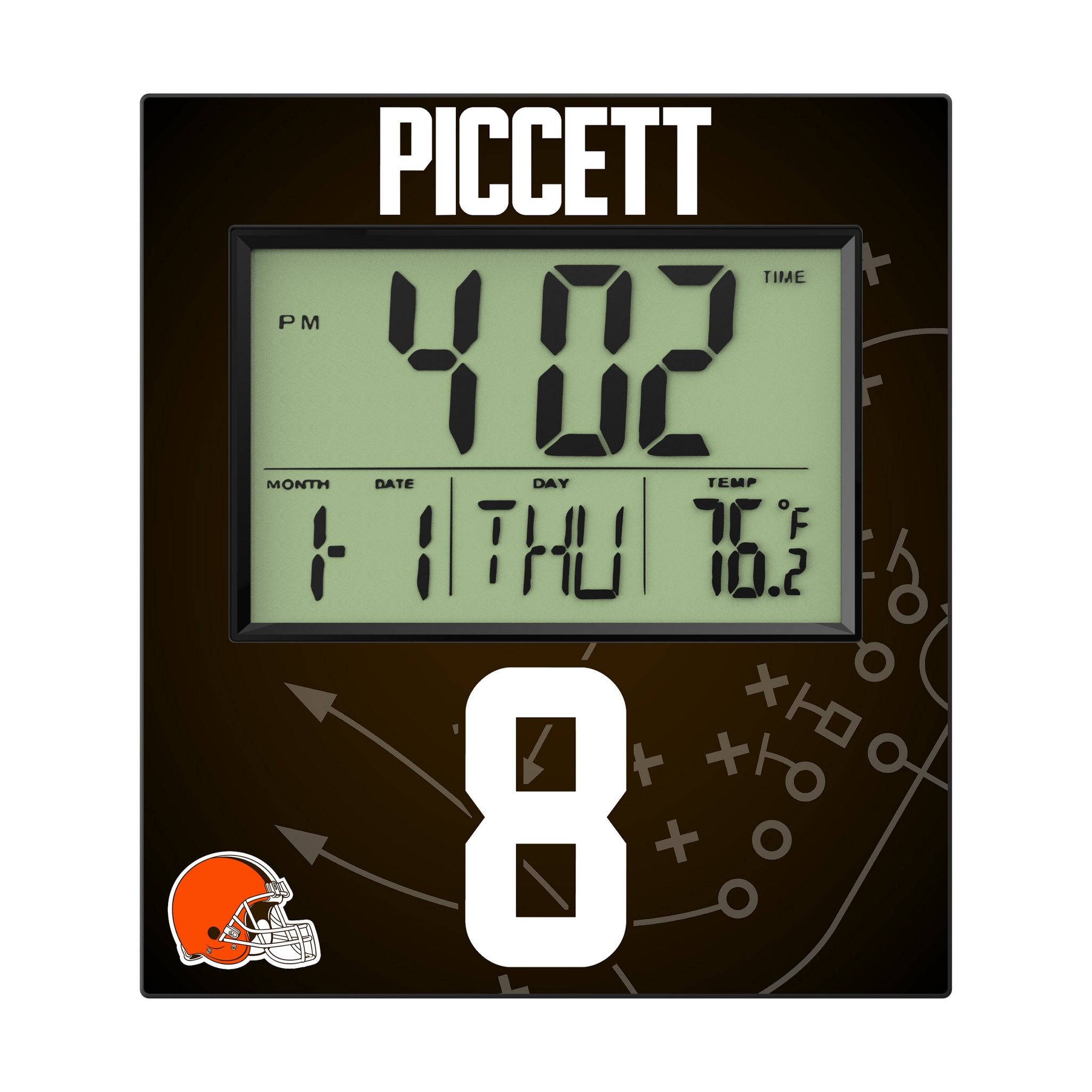 Kenny Pickett Cleveland Browns 8 Game Tactic Wall Clock - Sports Gifts, Sports Memorabilia, Sports Collectibles, Fan Shop