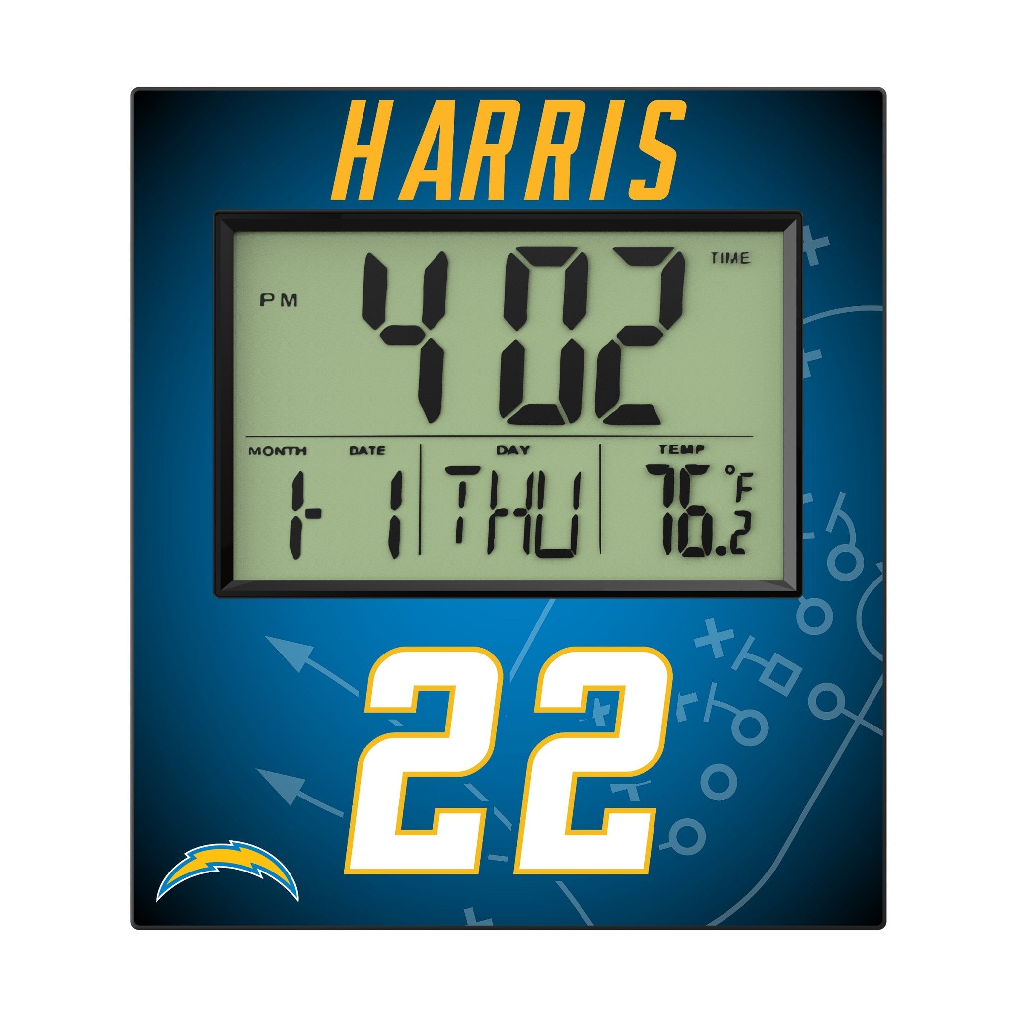 Najee Harris Los Angeles Chargers 22 Game Tactic Wall Clock - Sports Gifts, Sports Memorabilia, Sports Collectibles, Fan Shop