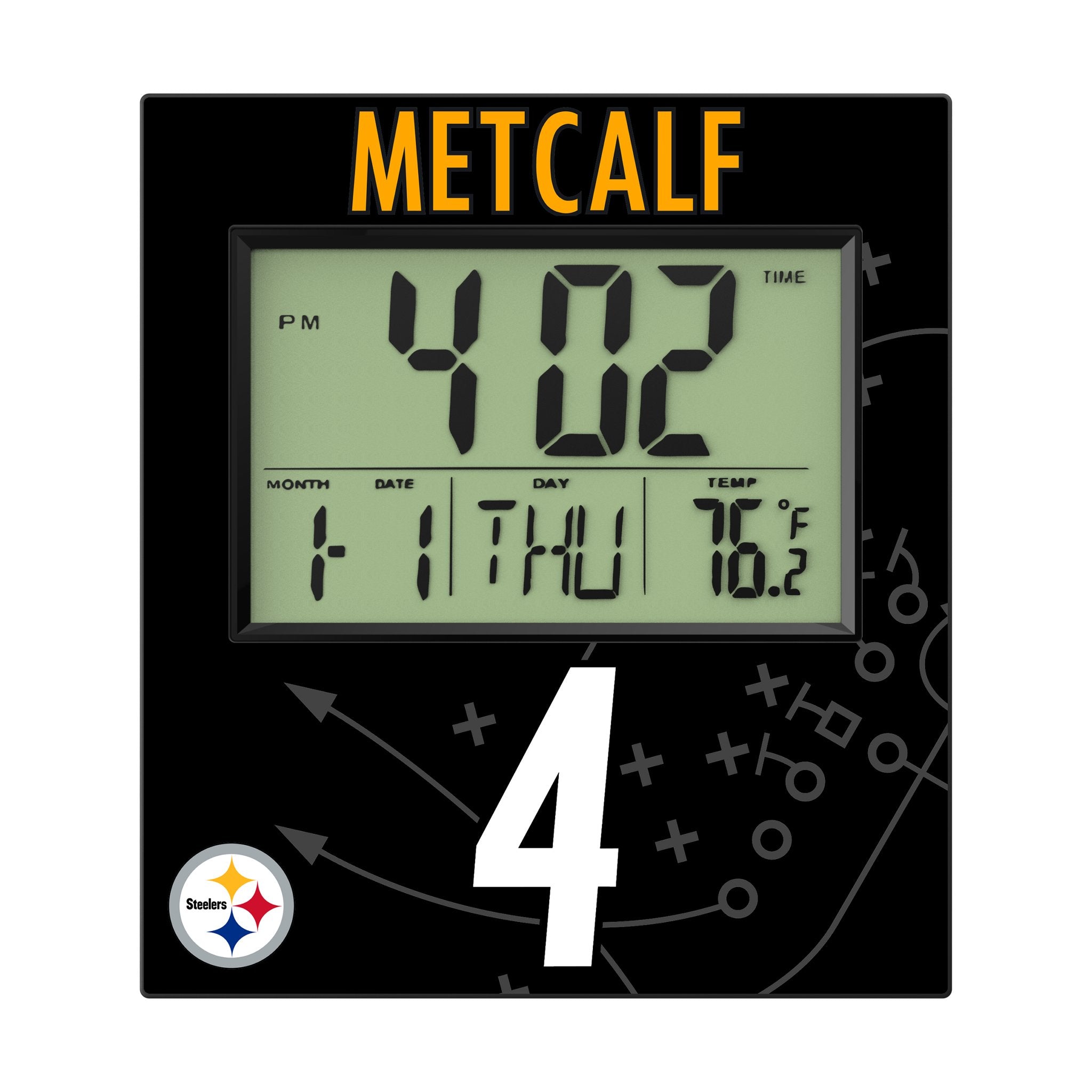 DK Metcalf Pittsburgh Steelers 4 Game Tactic Wall Clock - Sports Gifts, Sports Memorabilia, Sports Collectibles, Fan Shop
