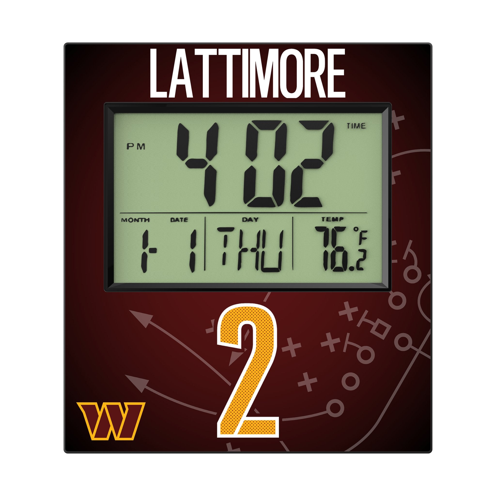 Marshon Lattimore Washington Commanders 2 Game Tactic Wall Clock - Sports Gifts, Sports Memorabilia, Sports Collectibles, Fan Shop