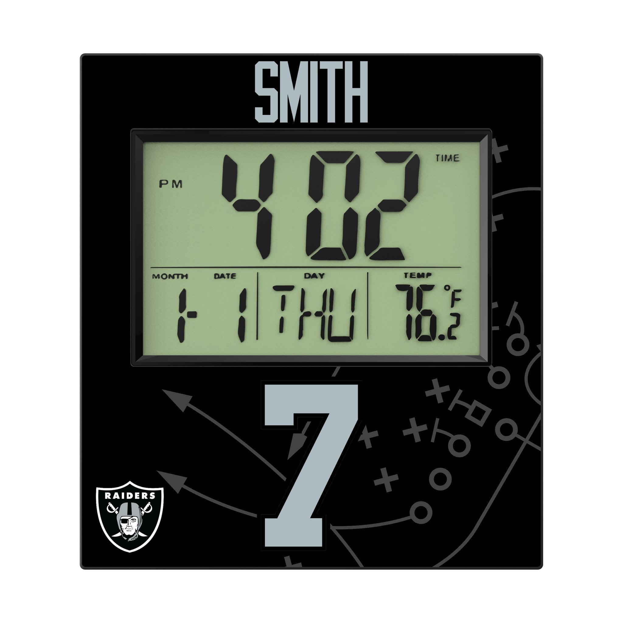 Geno Smith Las Vegas Raiders 7 Game Tactic Wall Clock - Sports Gifts, Sports Memorabilia, Sports Collectibles, Fan Shop