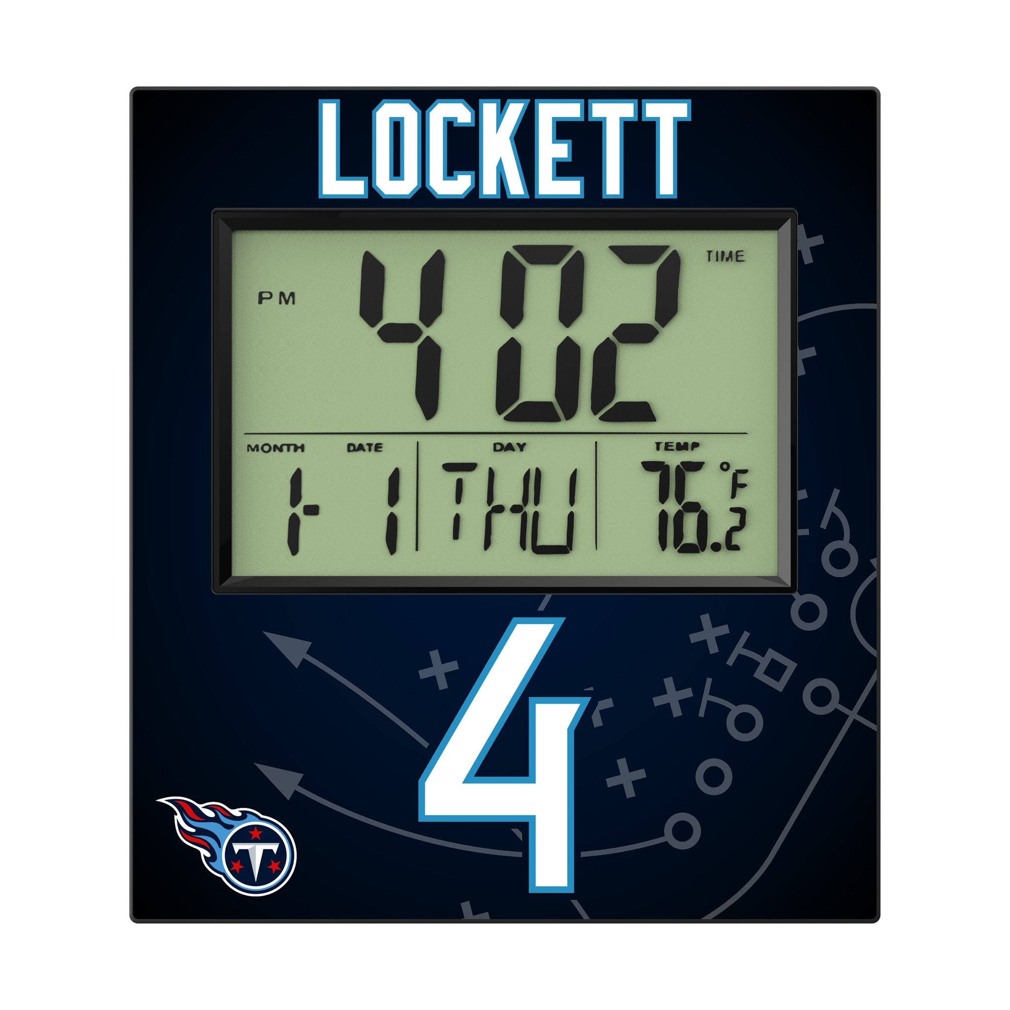 Tyler Lockett Tennessee Titans 4 Game Tactic Wall Clock - Sports Gifts, Sports Memorabilia, Sports Collectibles, Fan Shop