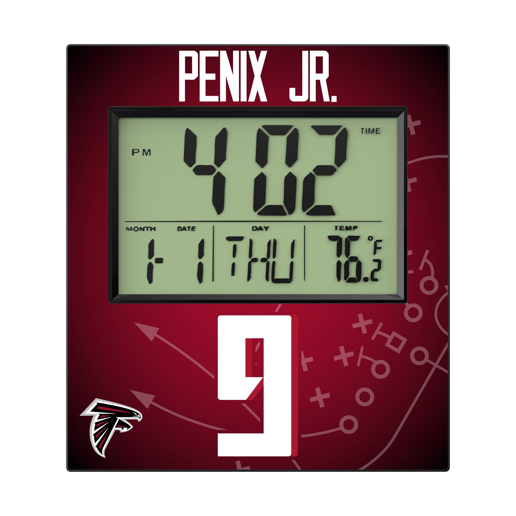 Michael Penix Jr. Atlanta Falcons 9 Game Tactic Wall Clock - Sports Gifts, Sports Memorabilia, Sports Collectibles, Fan Shop