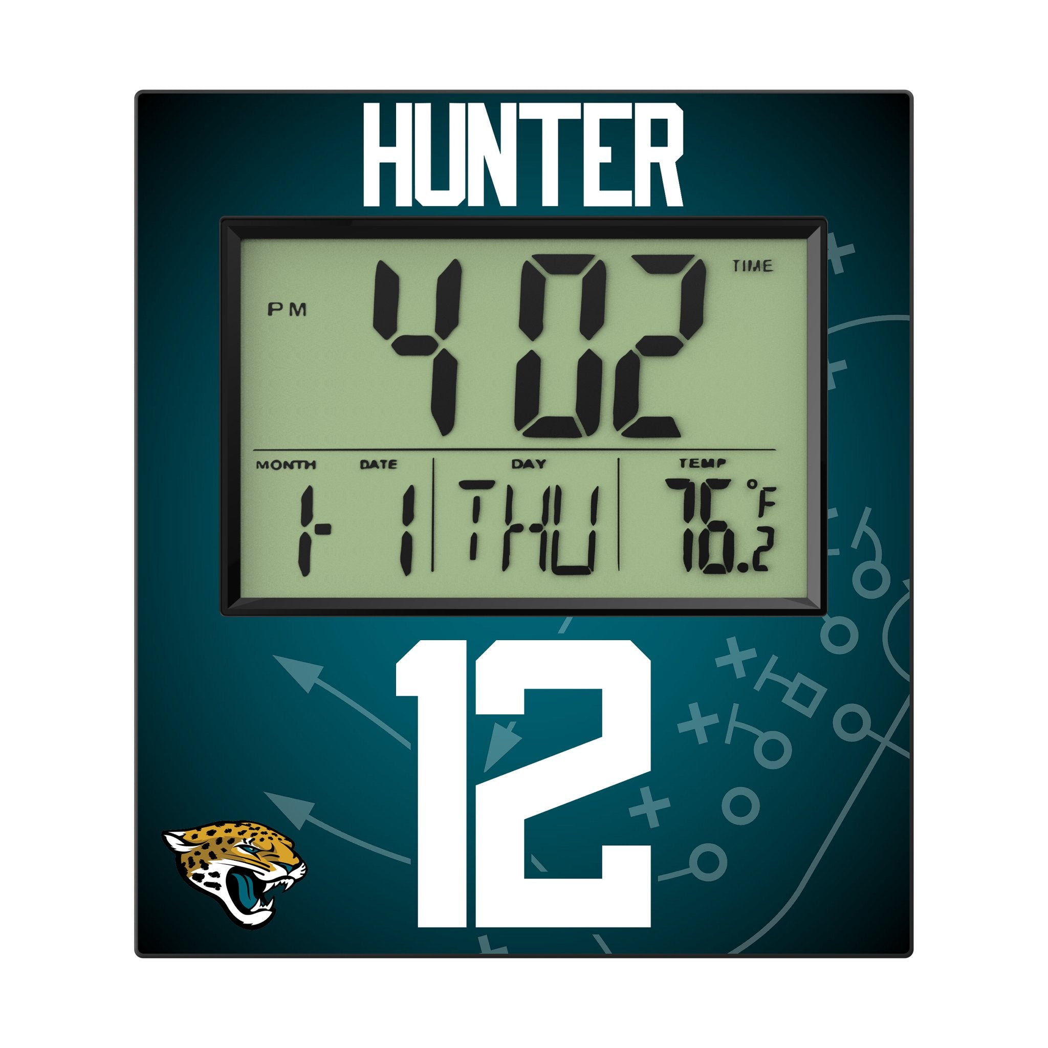 Travis Hunter Jacksonville Jaguars 12 Game Tactic Wall Clock - Sports Gifts, Sports Memorabilia, Sports Collectibles, Fan Shop