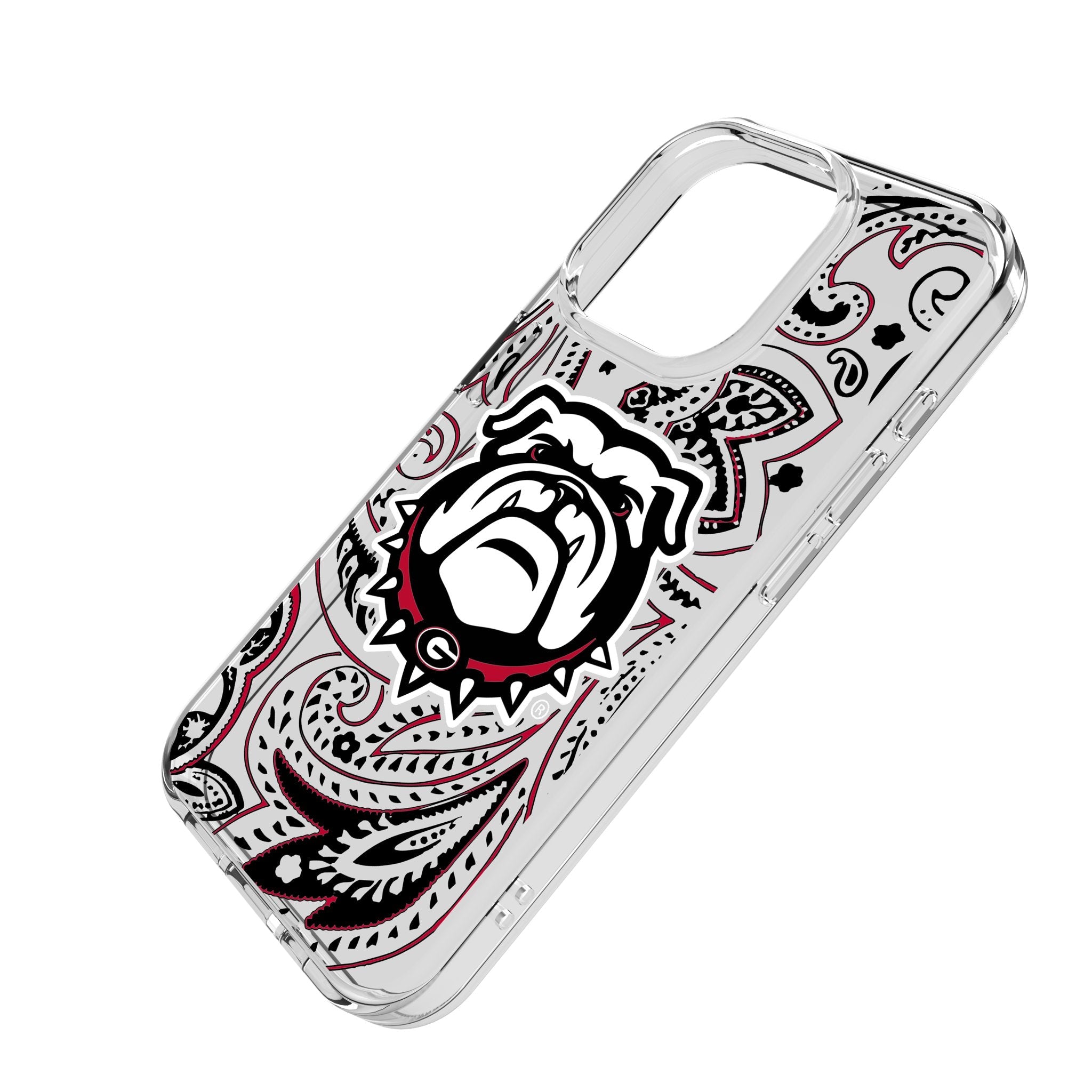 University of Georgia Bulldogs Uga Paisley Clear Phone Case for Apple iPhone - Sports Gifts, Sports Memorabilia, Sports Collectibles, Fan Shop
