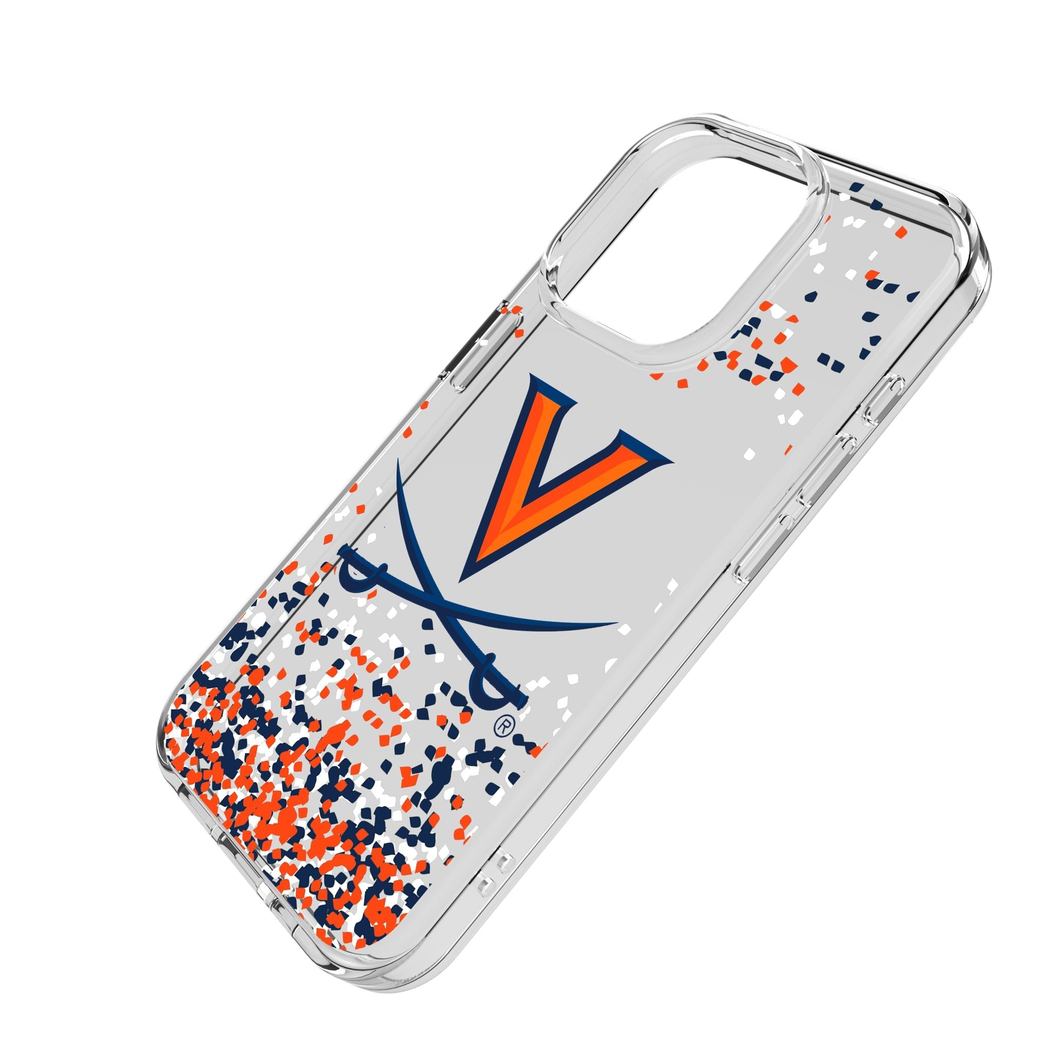 University of Virginia Cavaliers Confetti Clear Phone Case for Apple iPhone - Sports Gifts, Sports Memorabilia, Sports Collectibles, Fan Shop