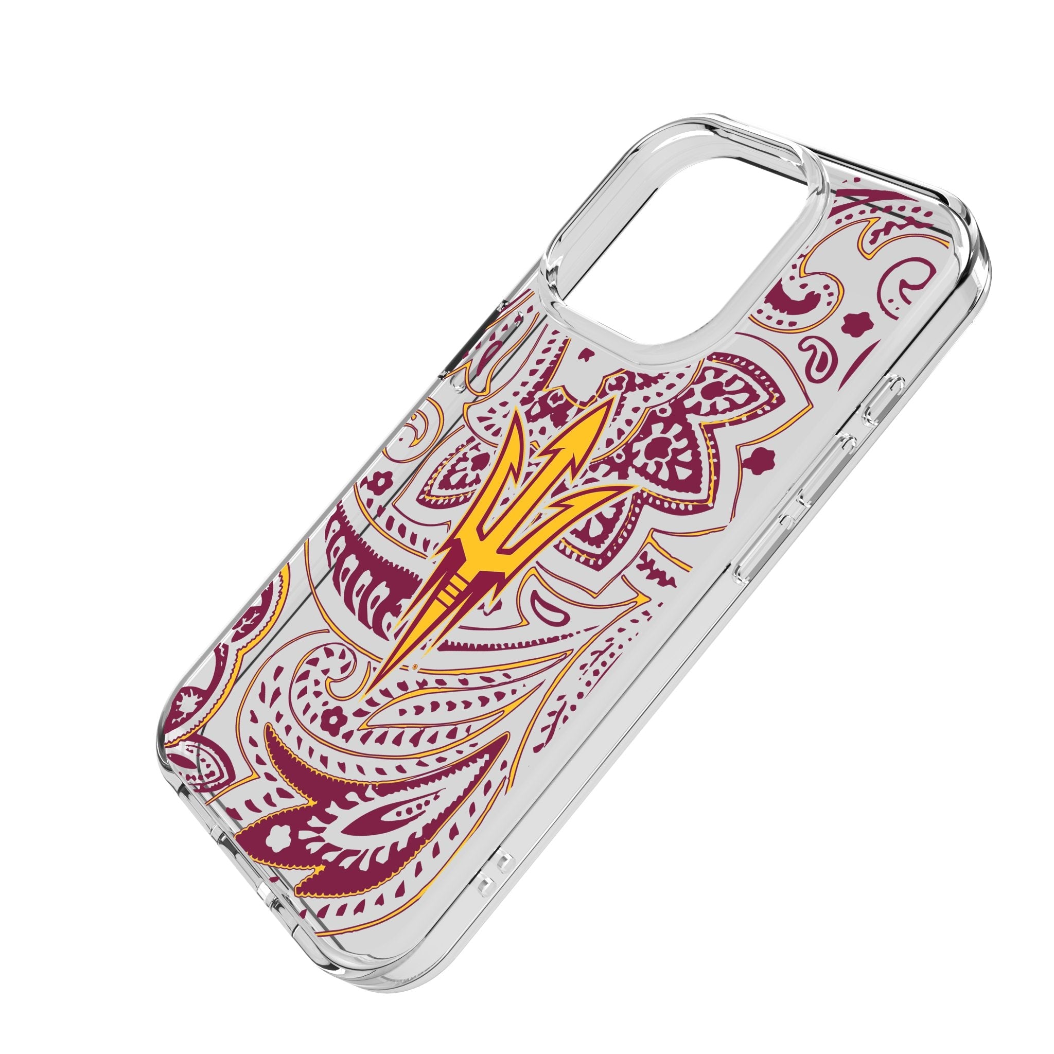 Arizona State University Sun Devils Paisley Clear Phone Case for Apple iPhone - Sports Gifts, Sports Memorabilia, Sports Collectibles, Fan Shop