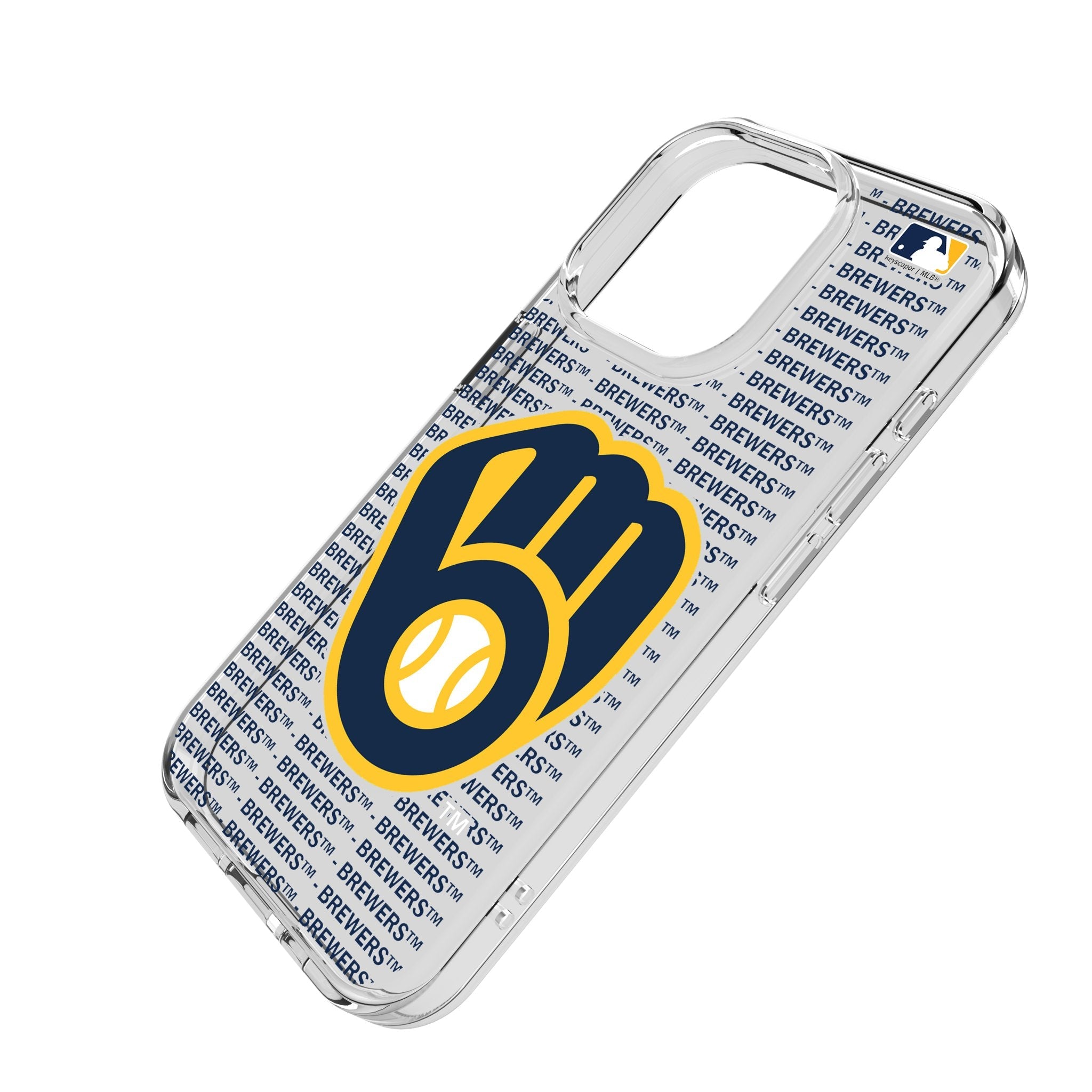 Milwaukee Brewers Text Backdrop Clear Phone Case for Apple iPhone - Sports Gifts, Sports Memorabilia, Sports Collectibles, Fan Shop