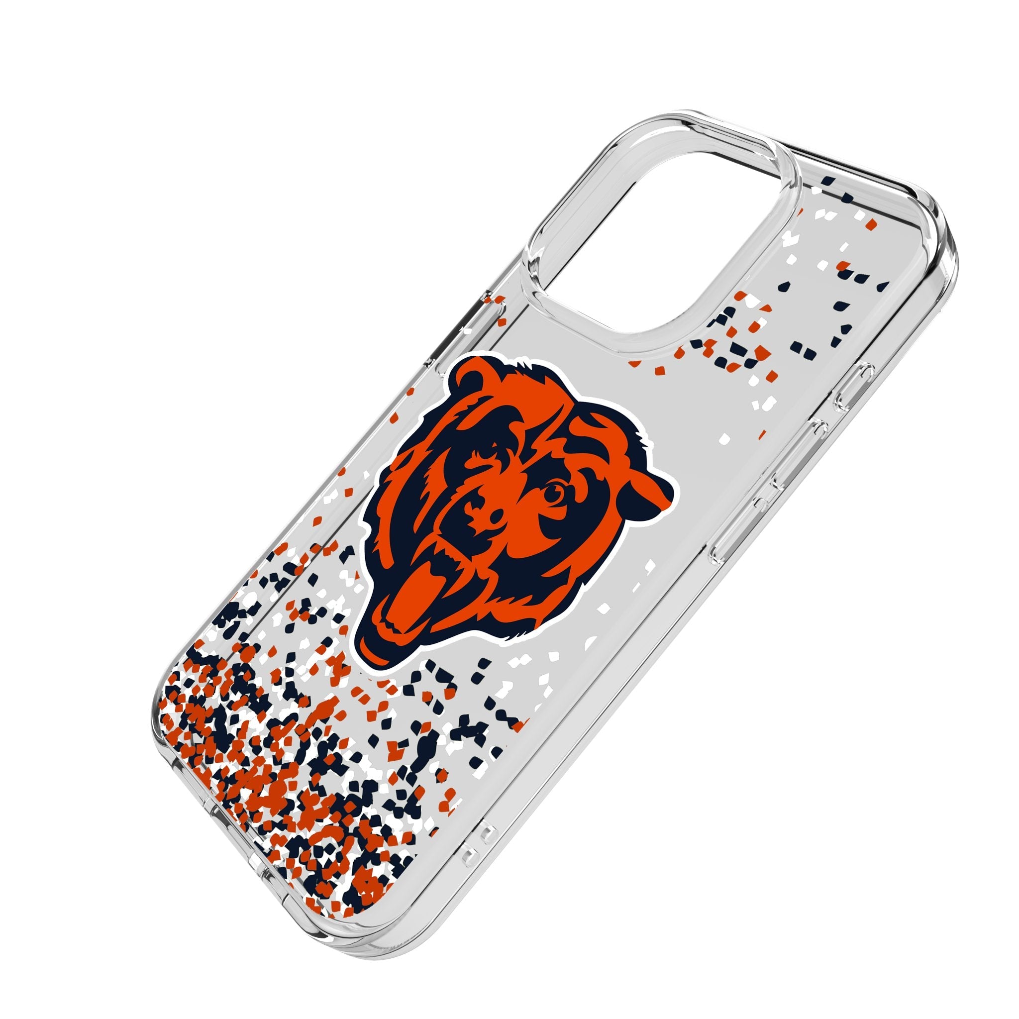 Chicago Bears Confetti Clear Phone Case for Apple iPhone - Sports Gifts, Sports Memorabilia, Sports Collectibles, Fan Shop