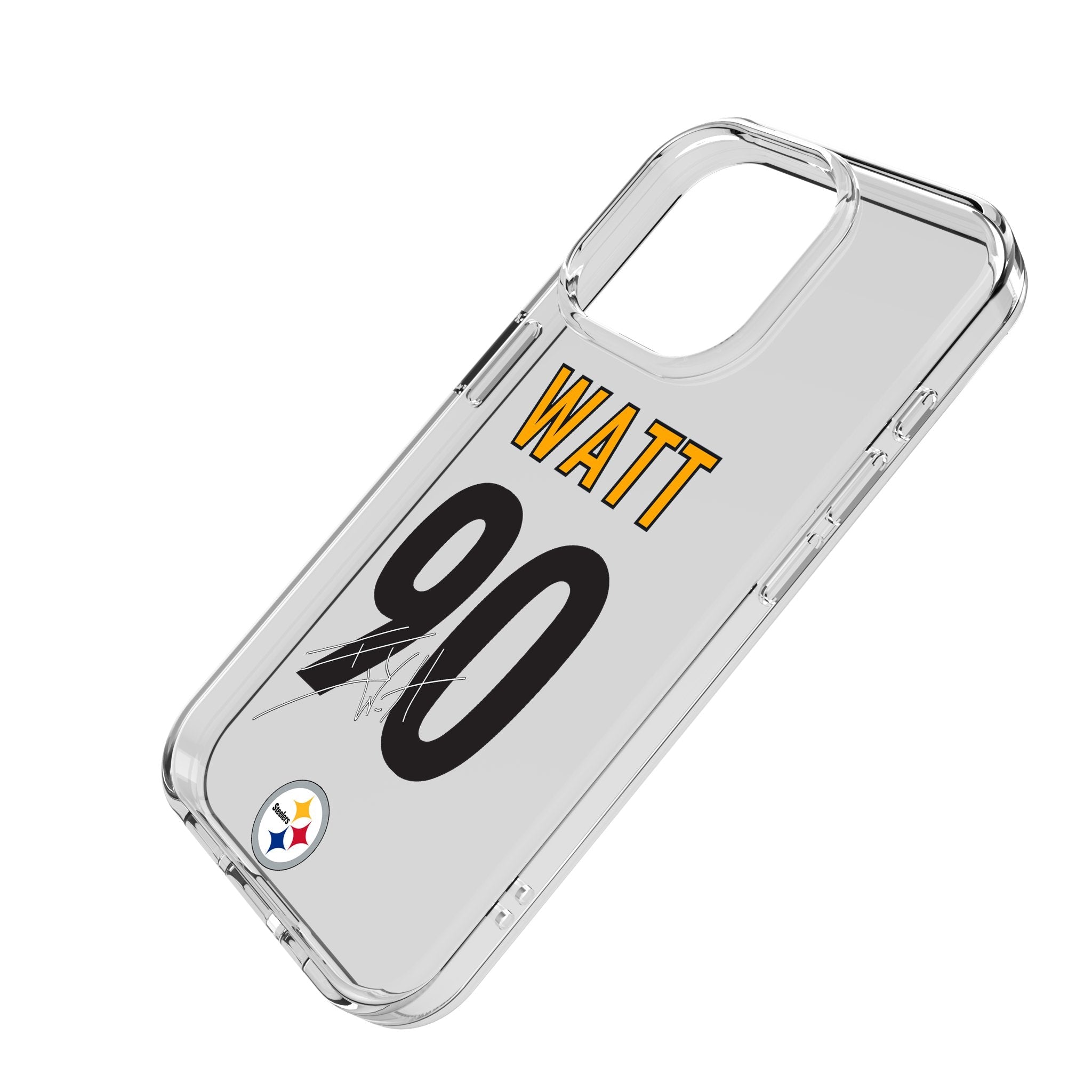 T.J. Watt Pittsburgh Steelers 90 Game Tactic Clear Phone Case for Apple iPhone - Sports Gifts, Sports Memorabilia, Sports Collectibles, Fan Shop
