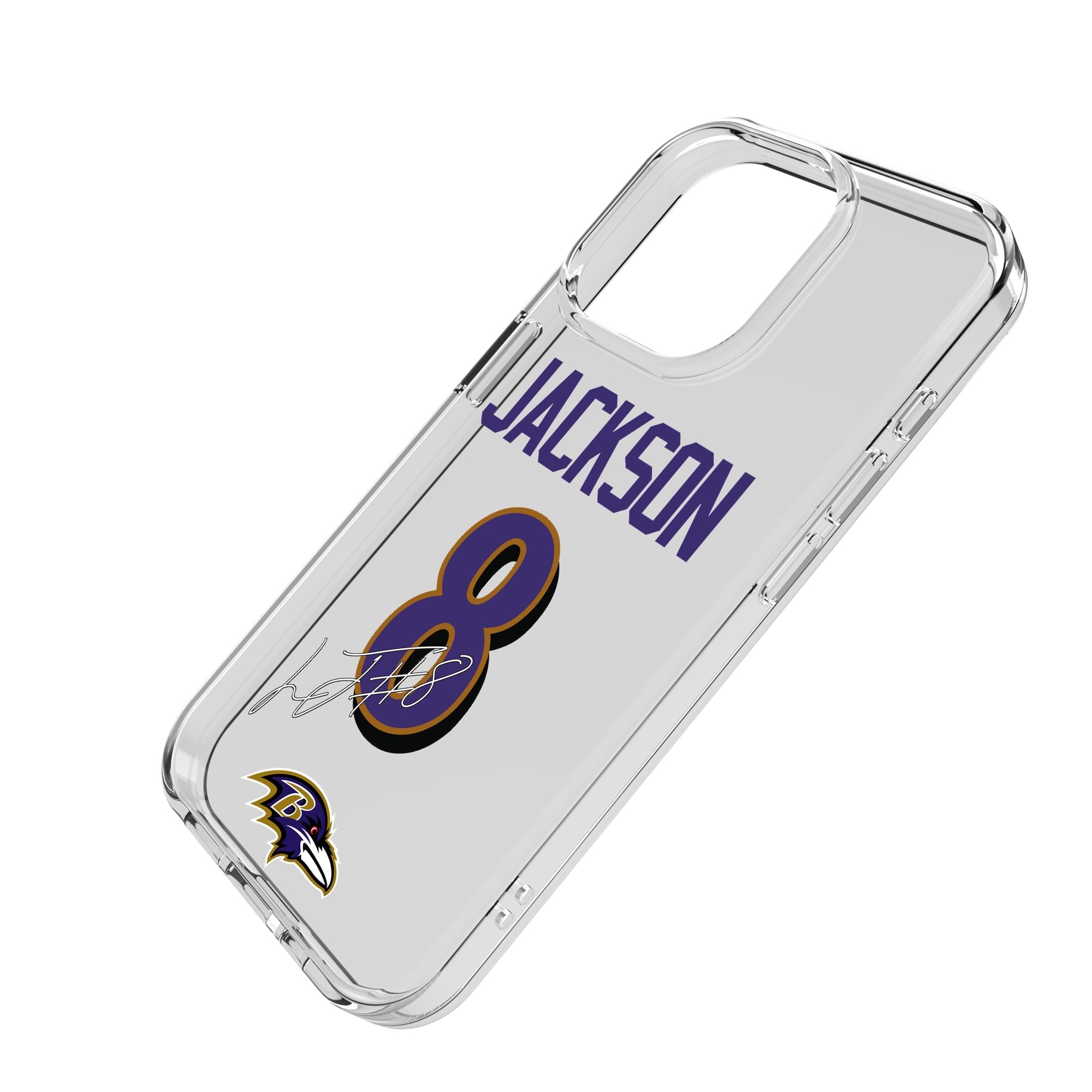 Lamar Jackson Baltimore Ravens 8 Game Tactic Clear Phone Case for Apple iPhone - Sports Gifts, Sports Memorabilia, Sports Collectibles, Fan Shop