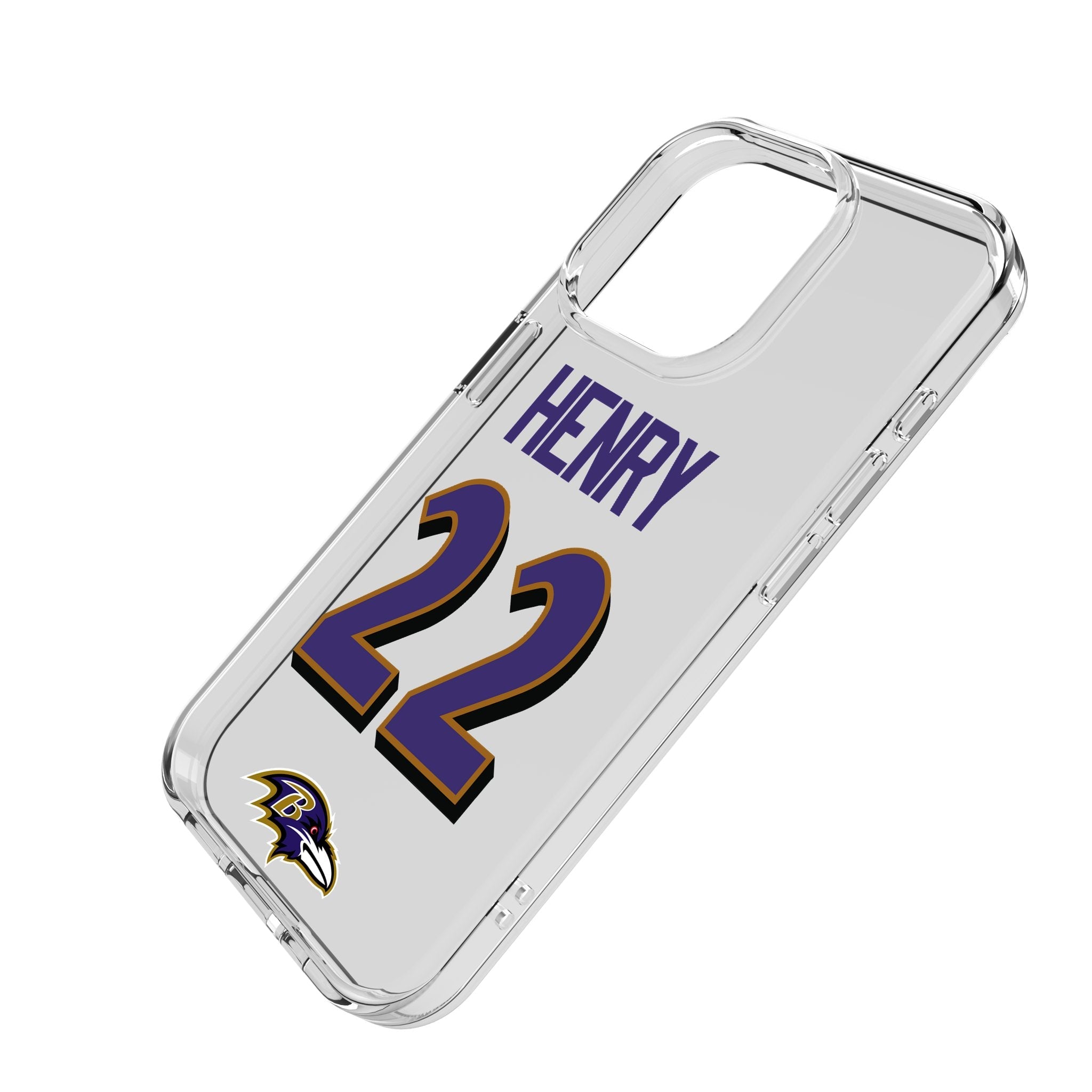 Derrick Henry Baltimore Ravens 22 Game Tactic Clear Phone Case for Apple iPhone - Sports Gifts, Sports Memorabilia, Sports Collectibles, Fan Shop