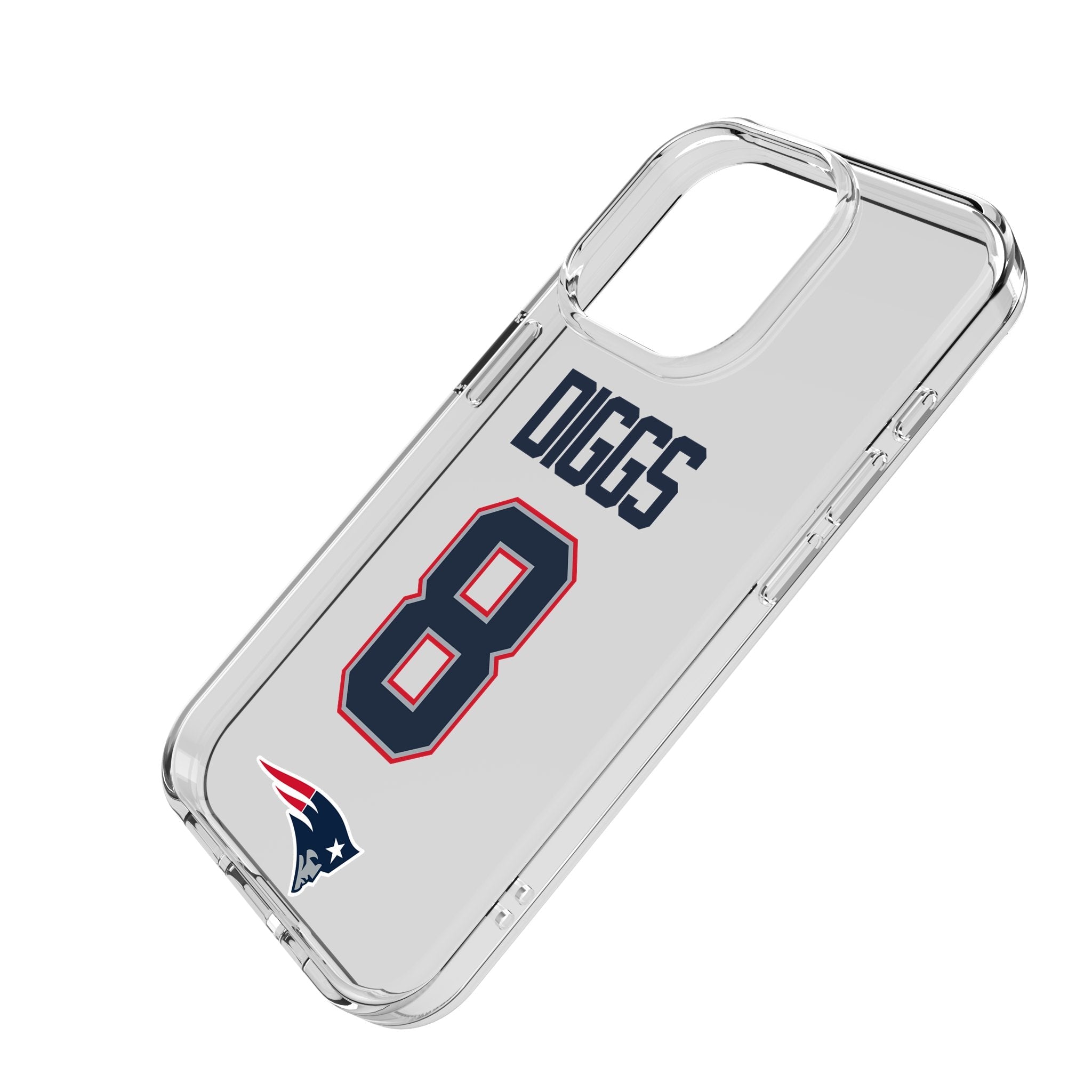 Stefon Diggs New England Patriots 8 Game Tactic Clear Phone Case for Apple iPhone - Sports Gifts, Sports Memorabilia, Sports Collectibles, Fan Shop