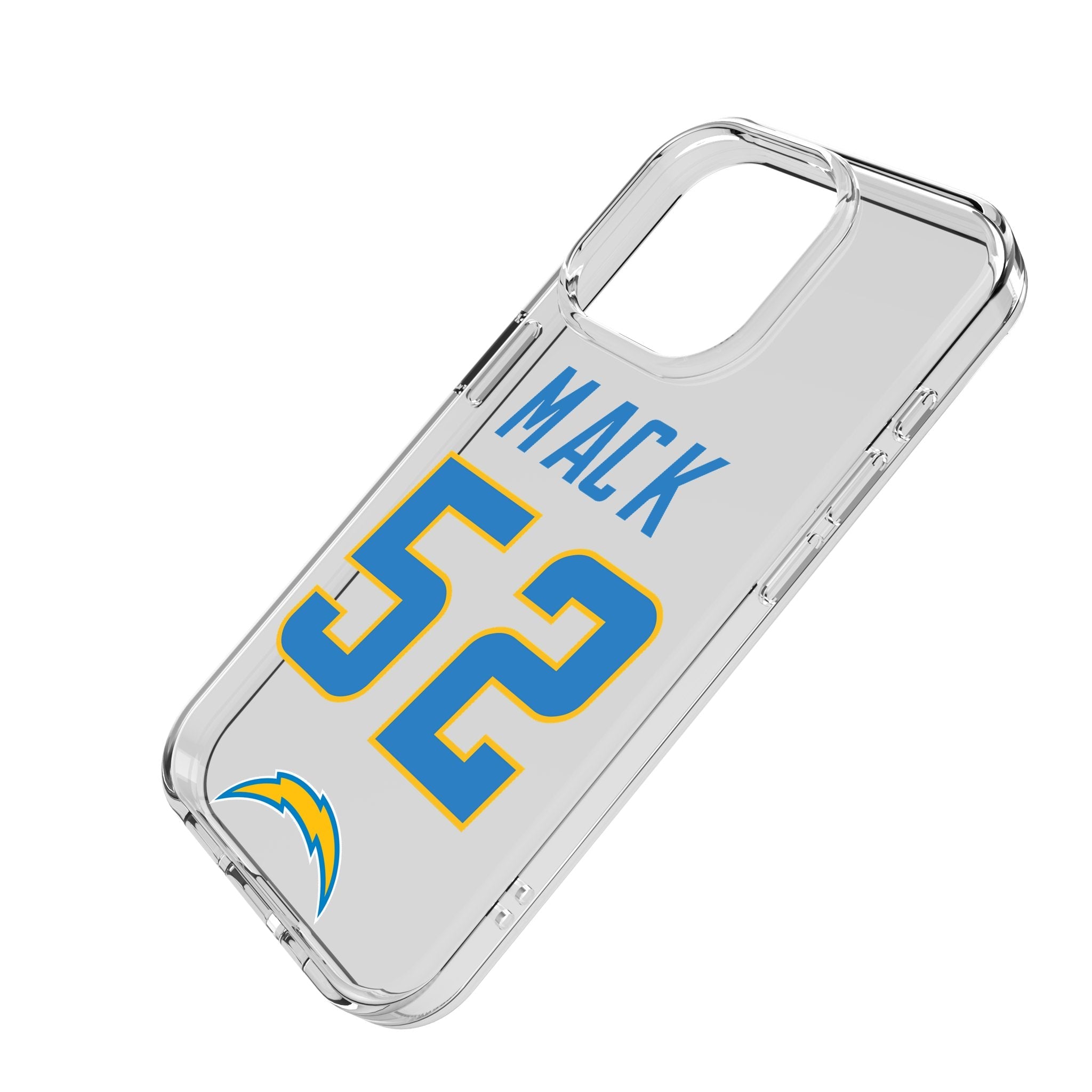 Khalil Mack Los Angeles Chargers 52 Game Tactic Clear Phone Case for Apple iPhone - Sports Gifts, Sports Memorabilia, Sports Collectibles, Fan Shop