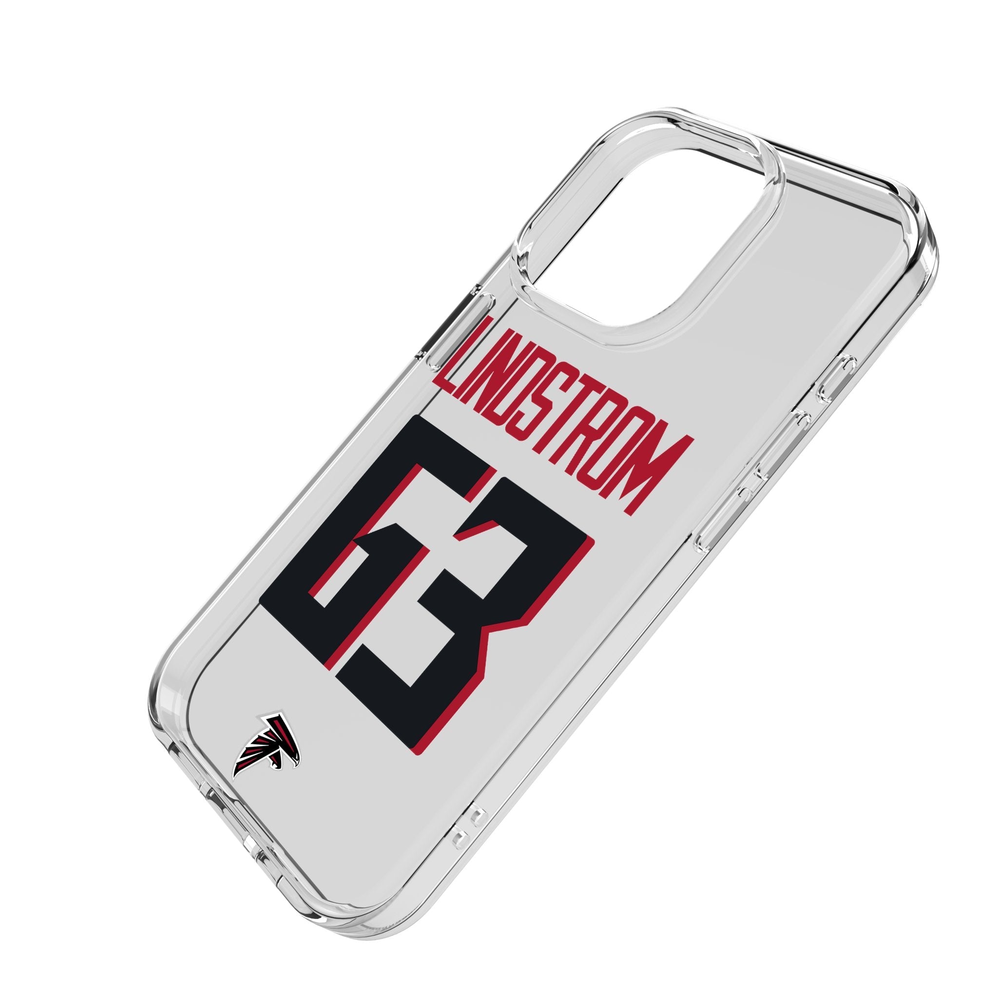 Chris Lindstrom Atlanta Falcons 63 Game Tactic Clear Phone Case for Apple iPhone - Sports Gifts, Sports Memorabilia, Sports Collectibles, Fan Shop