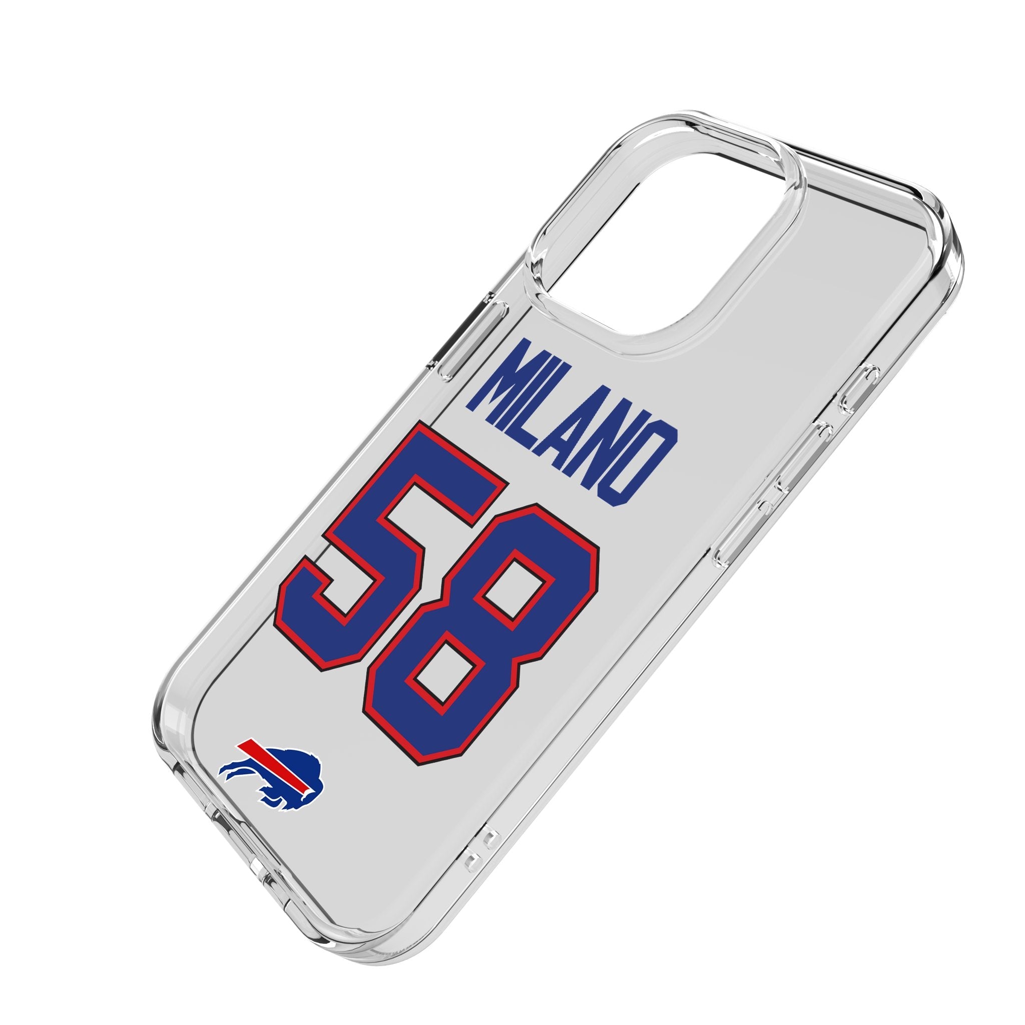Matt Milano Buffalo Bills 58 Game Tactic Clear Phone Case for Apple iPhone - Sports Gifts, Sports Memorabilia, Sports Collectibles, Fan Shop