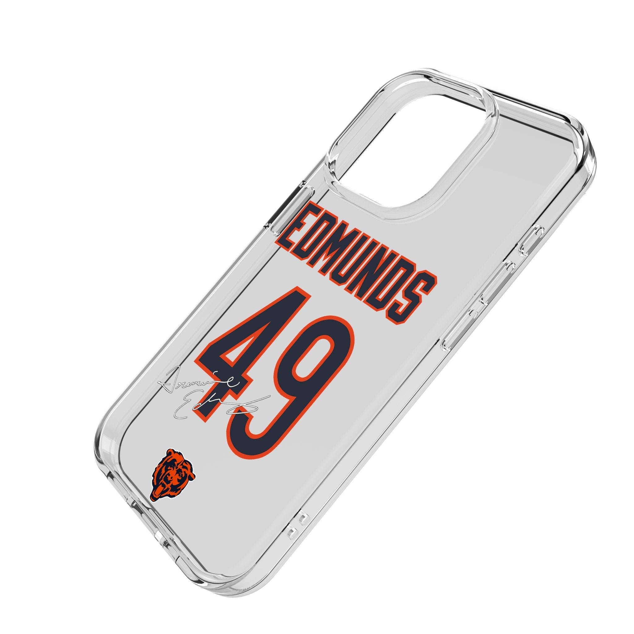 Tremaine Edmunds Chicago Bears 49 Game Tactic Clear Phone Case for Apple iPhone - Sports Gifts, Sports Memorabilia, Sports Collectibles, Fan Shop