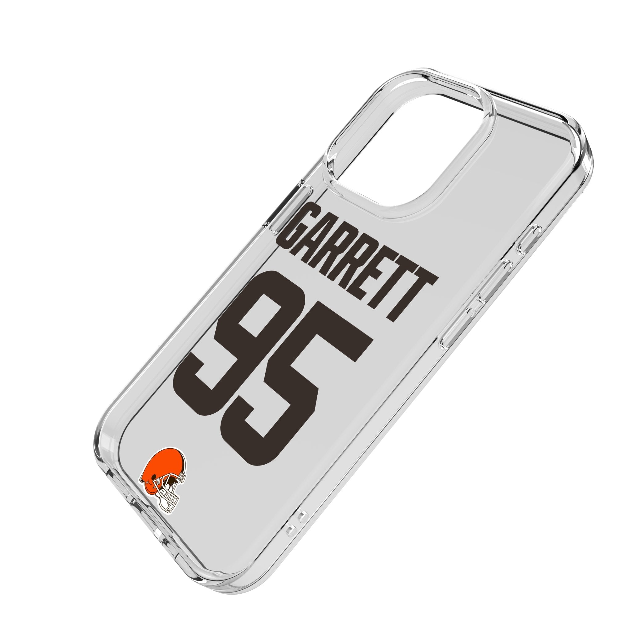 Myles Garrett Cleveland Browns 95 Game Tactic Clear Phone Case for Apple iPhone - Sports Gifts, Sports Memorabilia, Sports Collectibles, Fan Shop