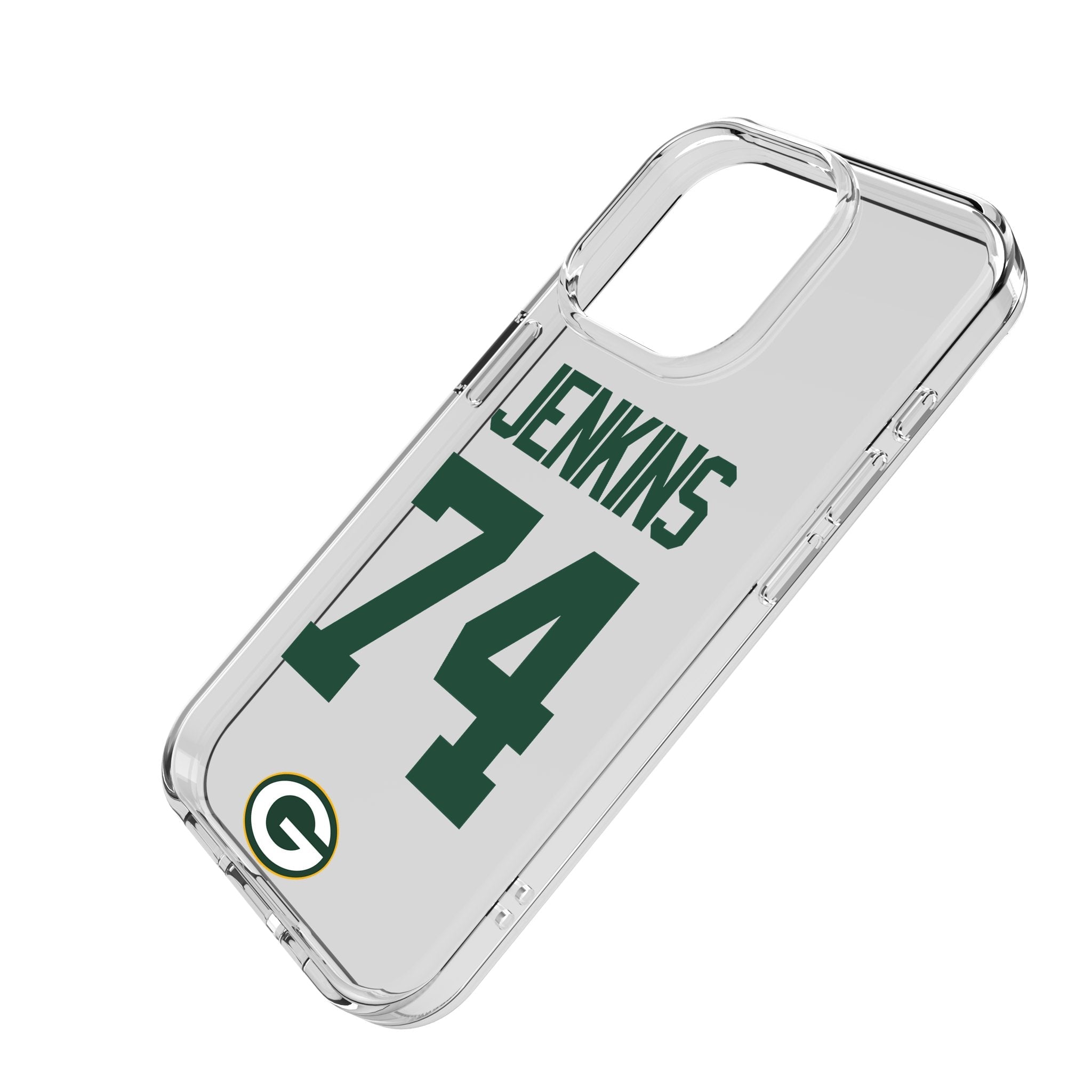 Elgton Jenkins Green Bay Packers 74 Game Tactic Clear Phone Case for Apple iPhone - Sports Gifts, Sports Memorabilia, Sports Collectibles, Fan Shop