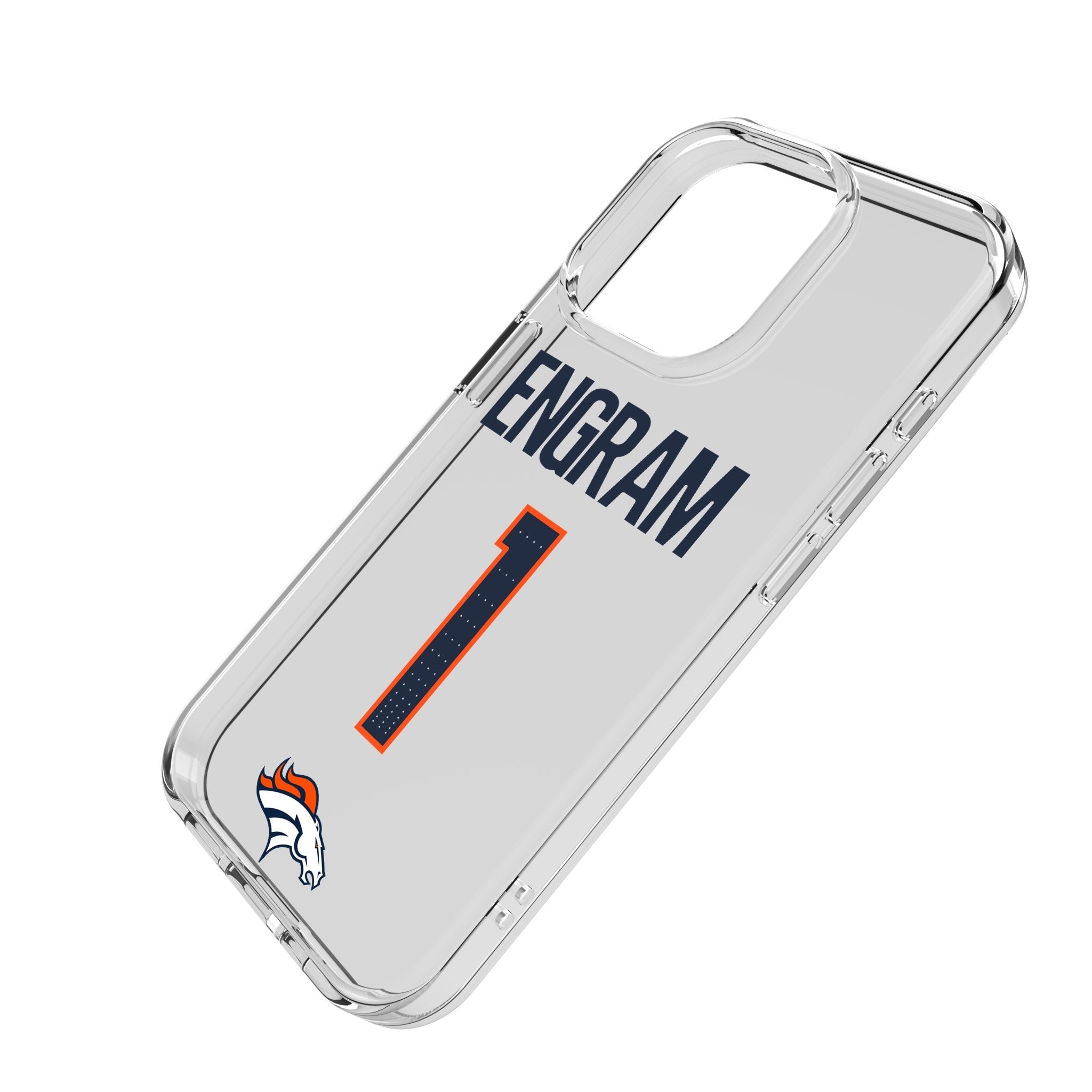 Evan Engram Denver Broncos 1 Game Tactic Clear Phone Case for Apple iPhone - Sports Gifts, Sports Memorabilia, Sports Collectibles, Fan Shop