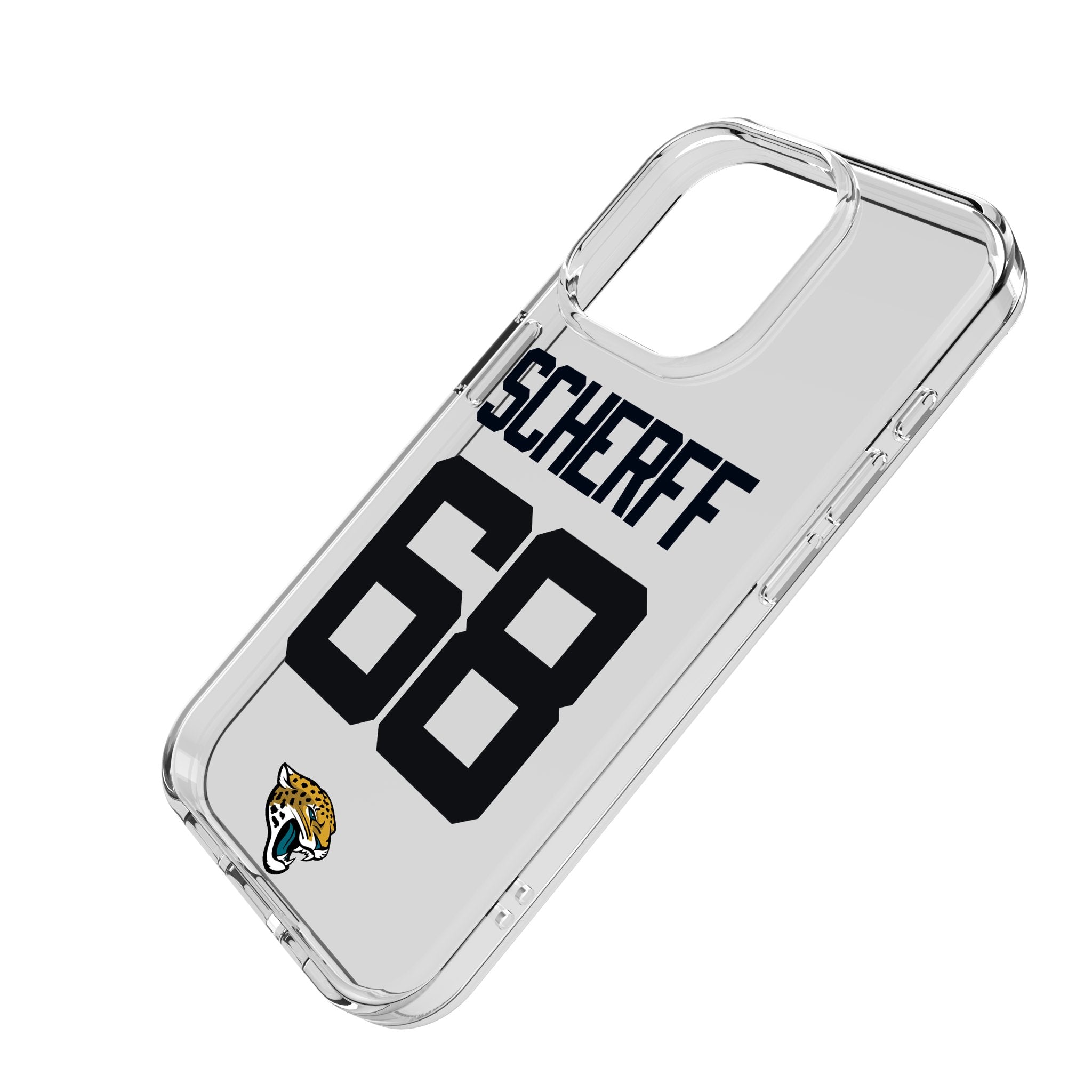 Brandon Scherff Jacksonville Jaguars 68 Game Tactic Clear Phone Case for Apple iPhone - Sports Gifts, Sports Memorabilia, Sports Collectibles, Fan Shop