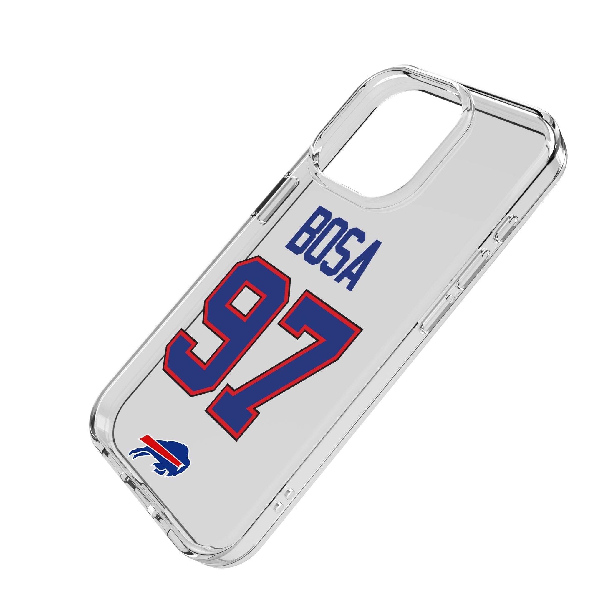 Joey Bosa Buffalo Bills 97 Game Tactic Clear Phone Case for Apple iPhone - Sports Gifts, Sports Memorabilia, Sports Collectibles, Fan Shop