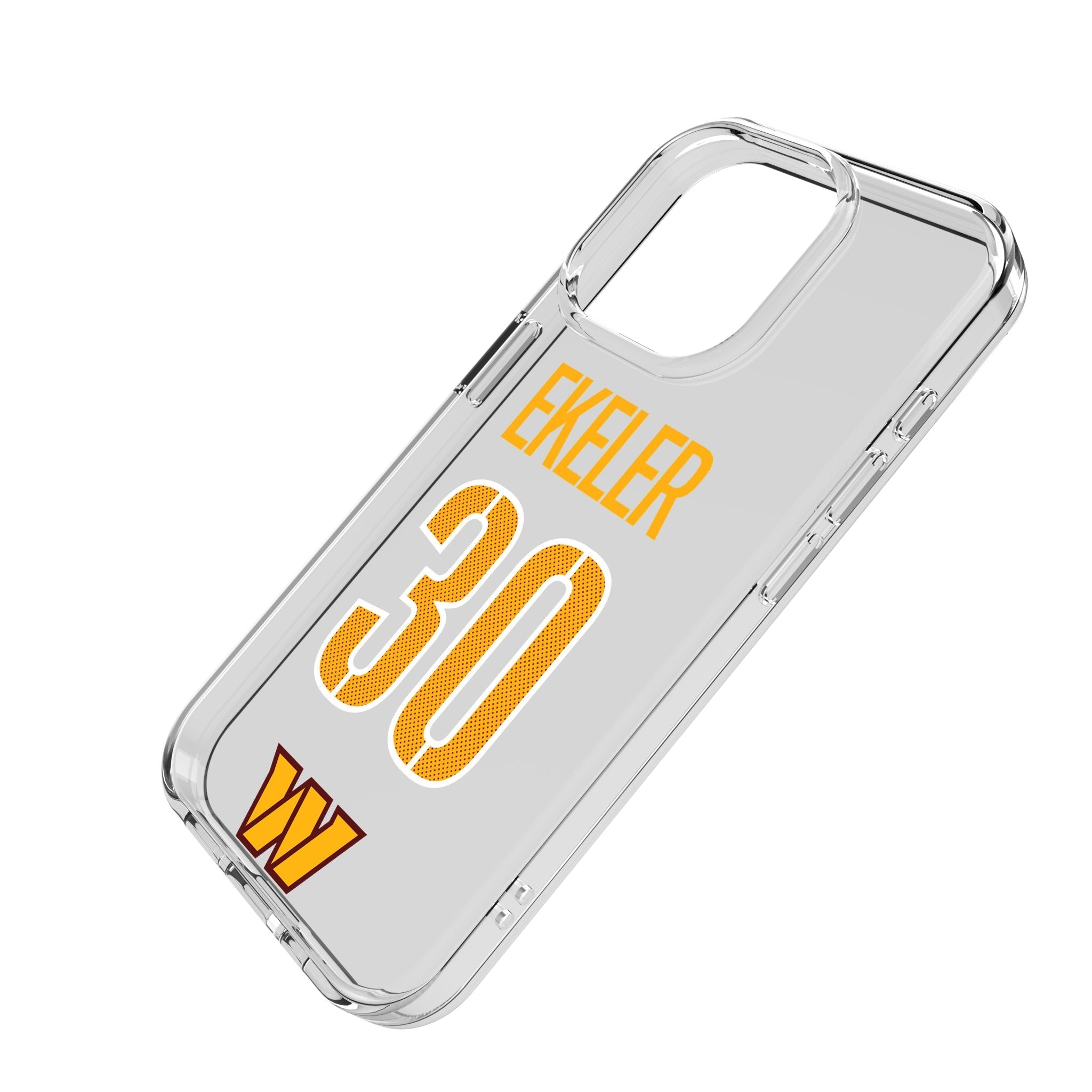 Austin Ekeler Washington Commanders 30 Game Tactic Clear Phone Case for Apple iPhone - Sports Gifts, Sports Memorabilia, Sports Collectibles, Fan Shop