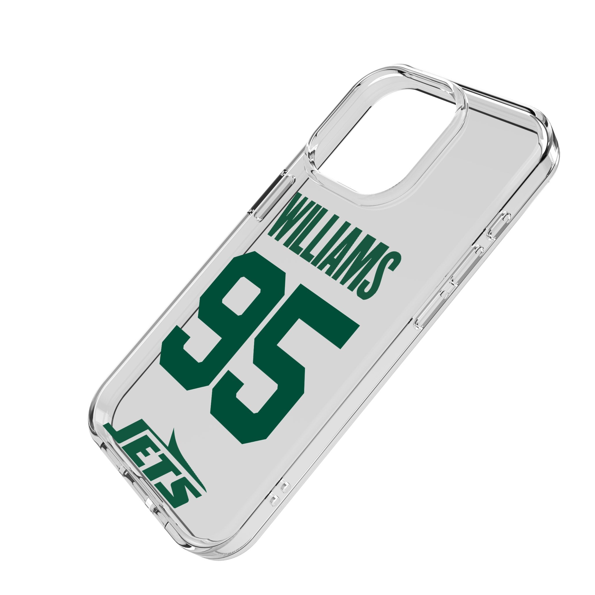 Quinnen Williams New York Jets 95 Game Tactic Clear Phone Case for Apple iPhone - Sports Gifts, Sports Memorabilia, Sports Collectibles, Fan Shop